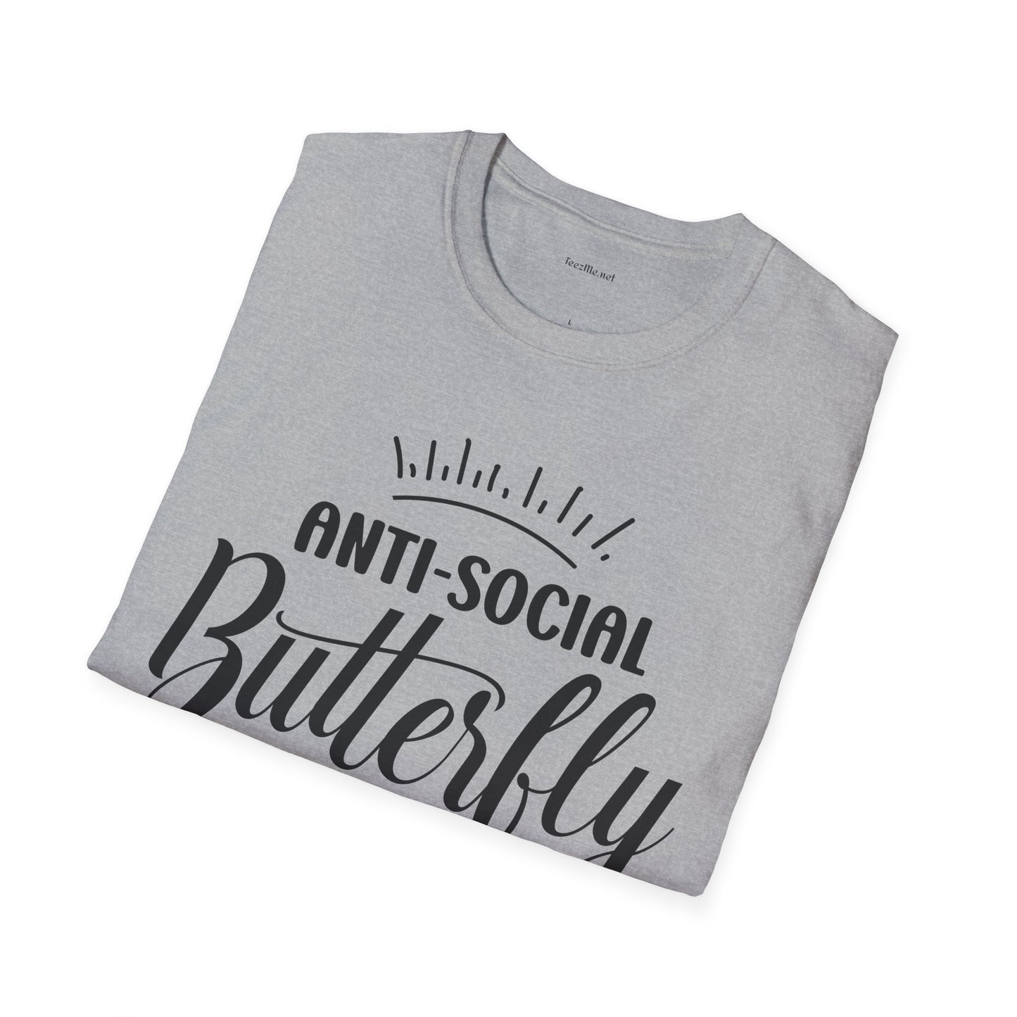 Anti-social Butterfly - Unisex Softstyle T-Shirt 100% Cotton Graphic
