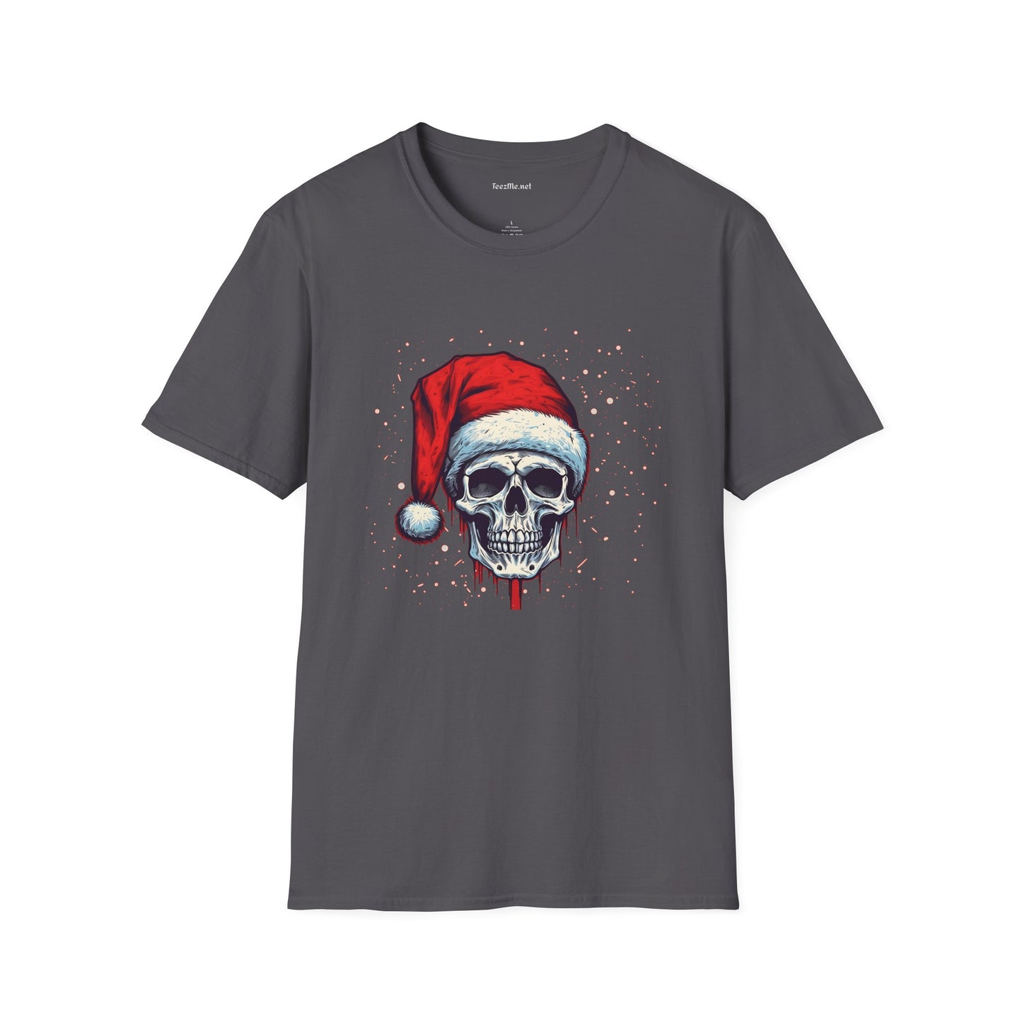 Creepy Santa Skeleton Unisex Softstyle T-Shirt 100% Cotton Graphic