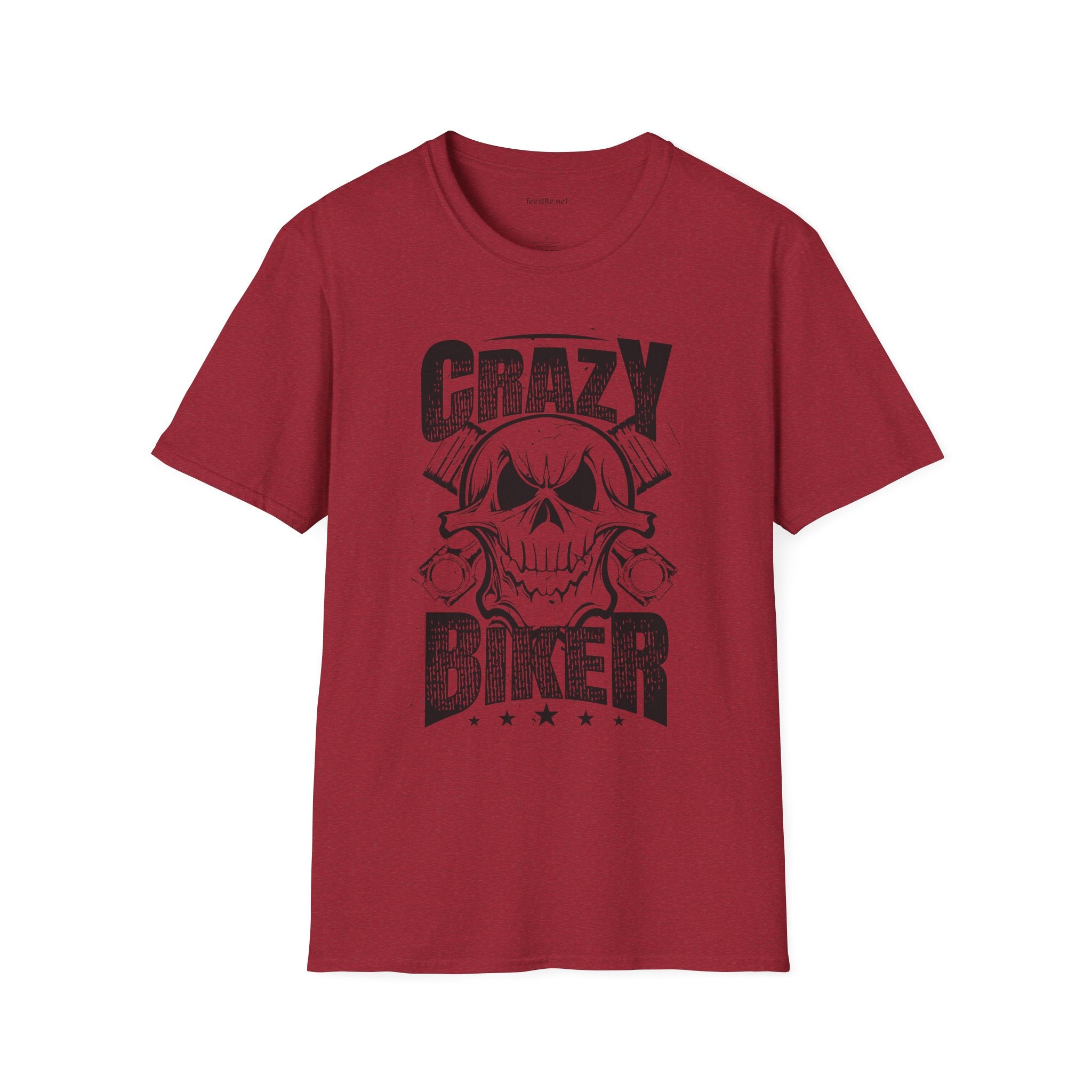 Crazy Biker Unisex Softstyle T-Shirt 100% Cotton Graphic
