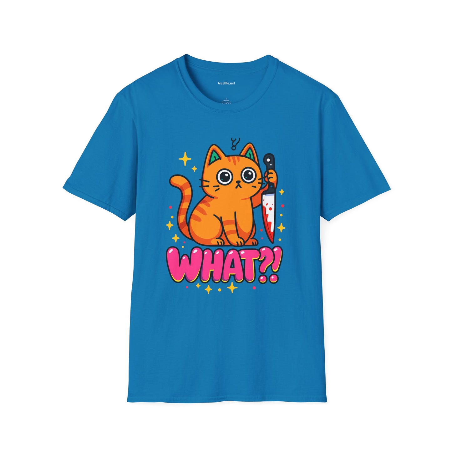 What? Murderous Cat Unisex Softstyle T-Shirt 100% Cotton