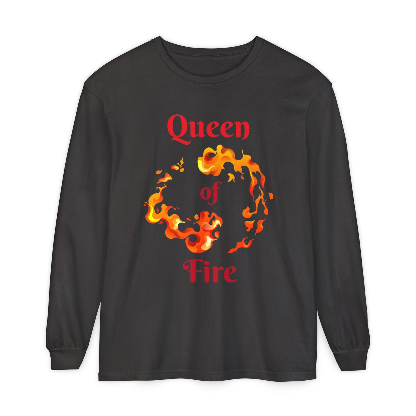 Queen of Fire - Unisex Garment-dyed Long Sleeve T-Shirt