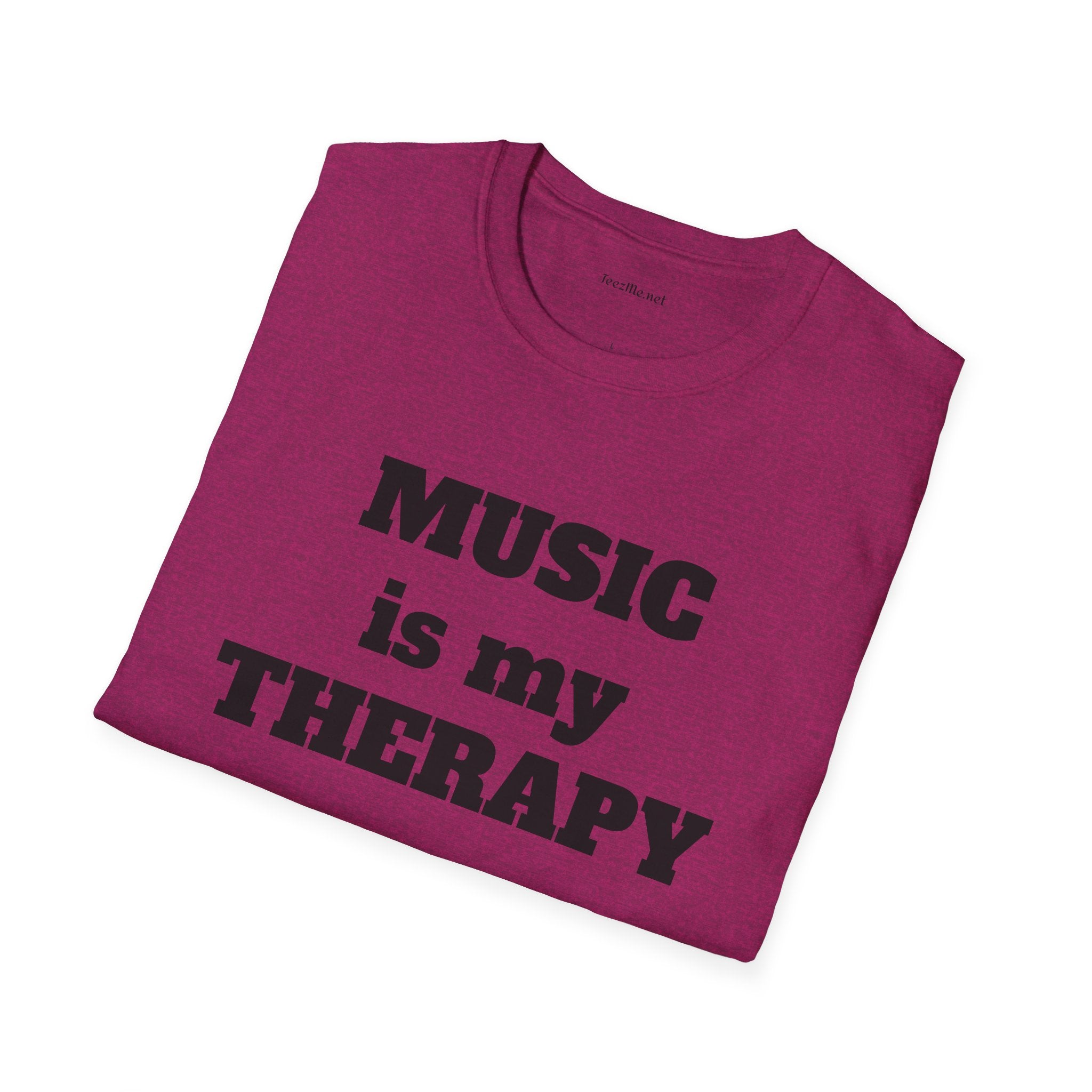 Music is my Therapy Unisex Softstyle T-Shirt 100% Cotton Graphic