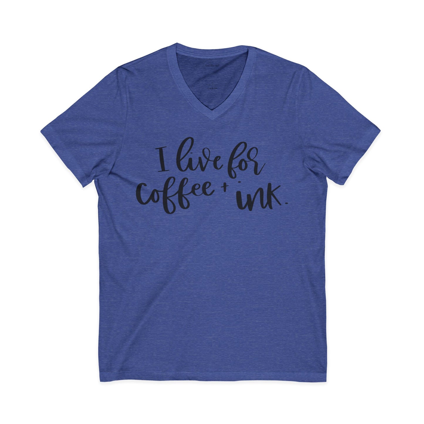 I Live for Coffee & Ink 01 Unisex Jersey Short Sleeve V-Neck Tee