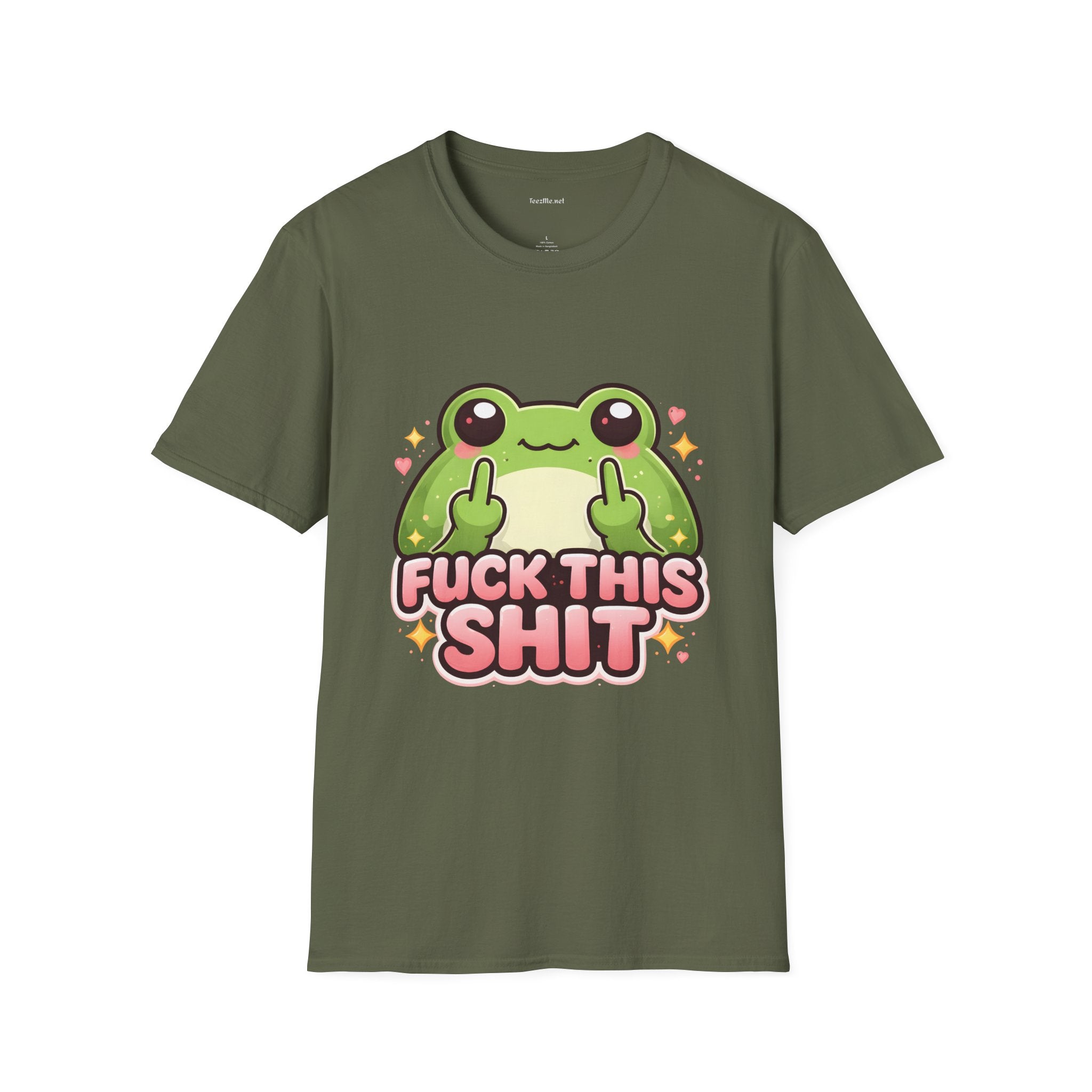 Cute Frog Middle Finger T-Shirt — “Fuck This Shit” Graphic Tee