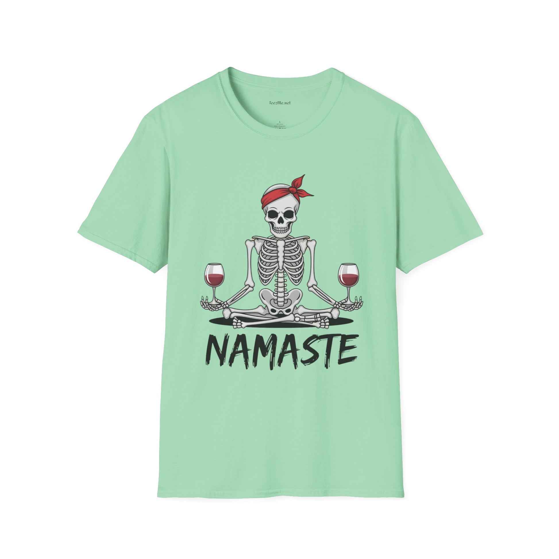 Namaste Skeleton - Unisex Softstyle T-Shirt 100% Cotton Graphic