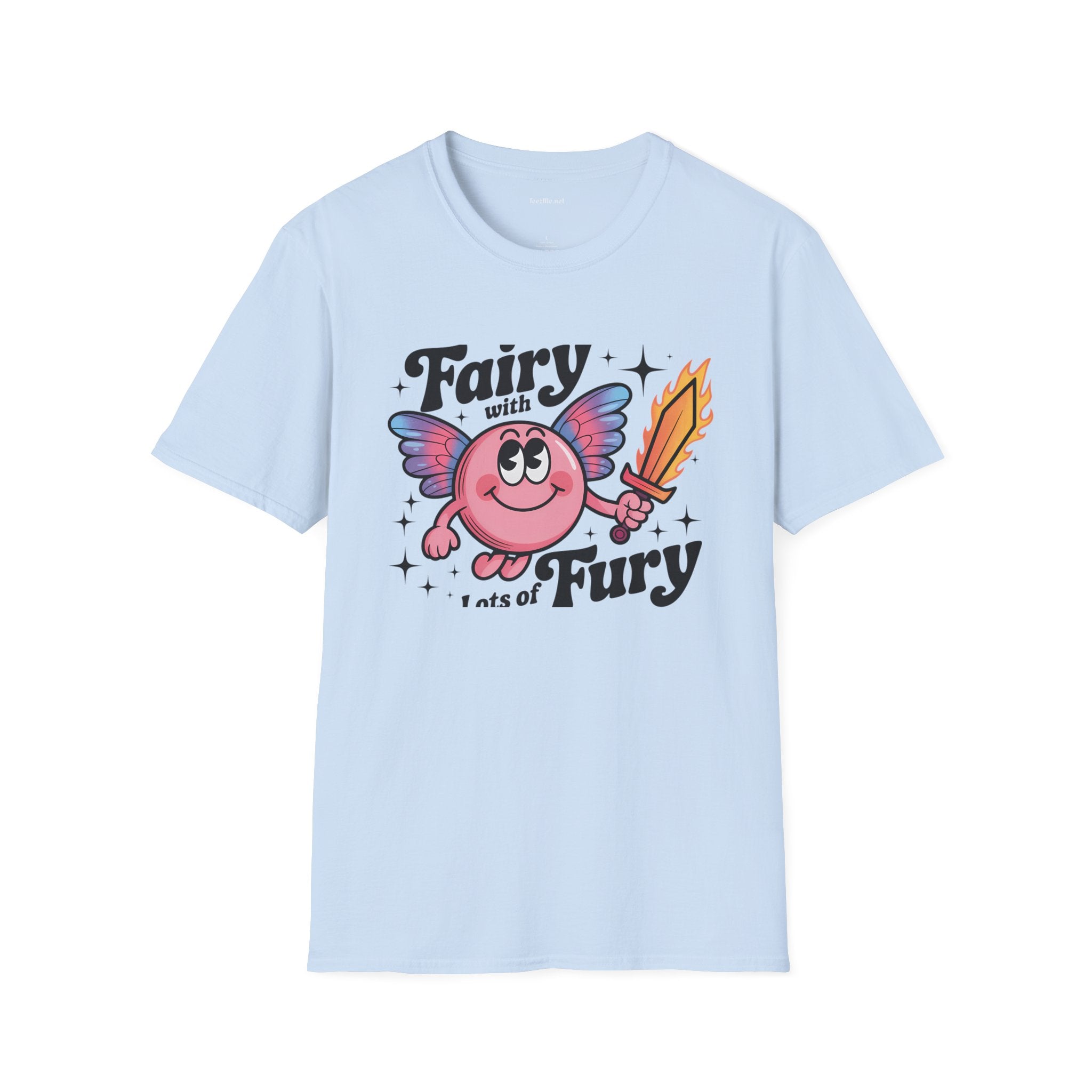 Fairy with Lots of Fury Unisex Softstyle T-Shirt 100% Cotton Graphic