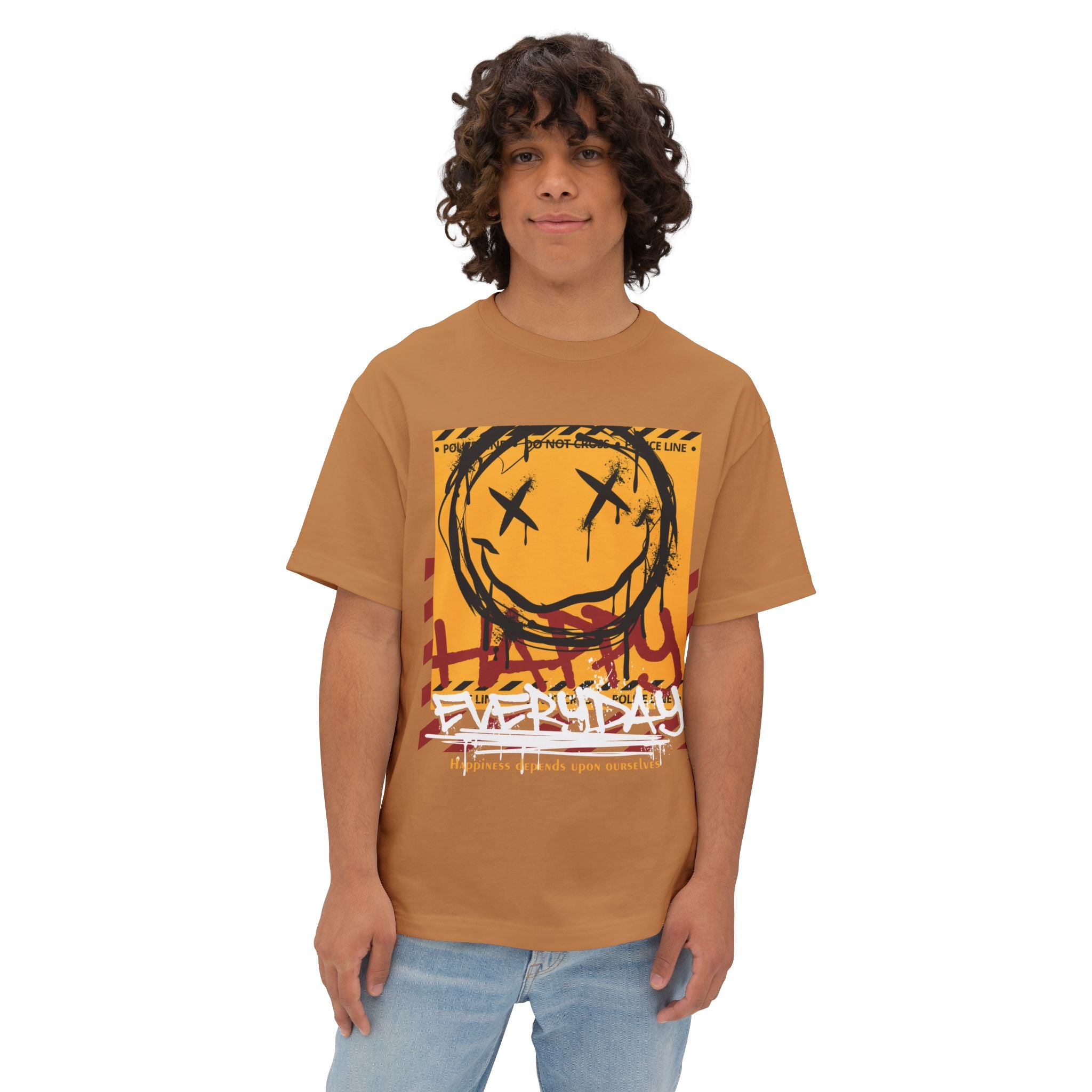 Happy Face Grunge - Unisex Oversized Tee