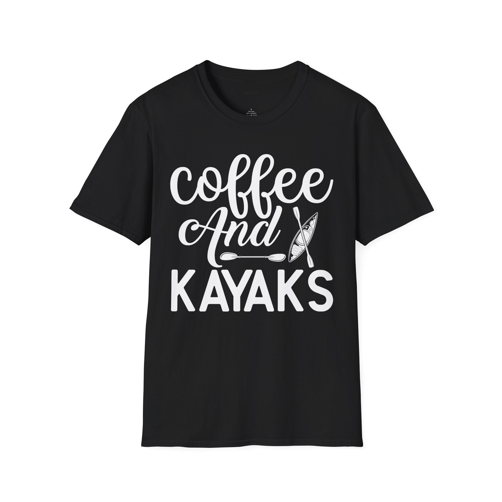 Coffee and Kayaks - Unisex Softstyle T-Shirt 100% Cotton Graphic