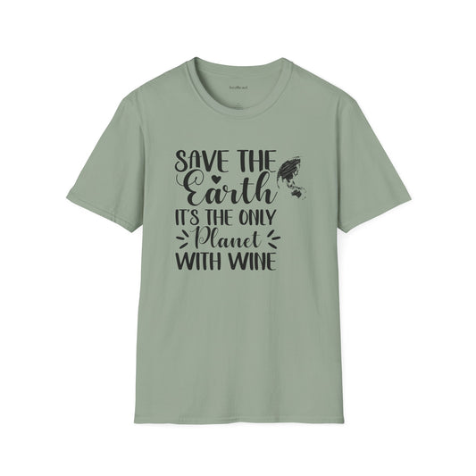 Save the Earth (Wine) Unisex Soft T-Shirt 100% Cotton Graphic