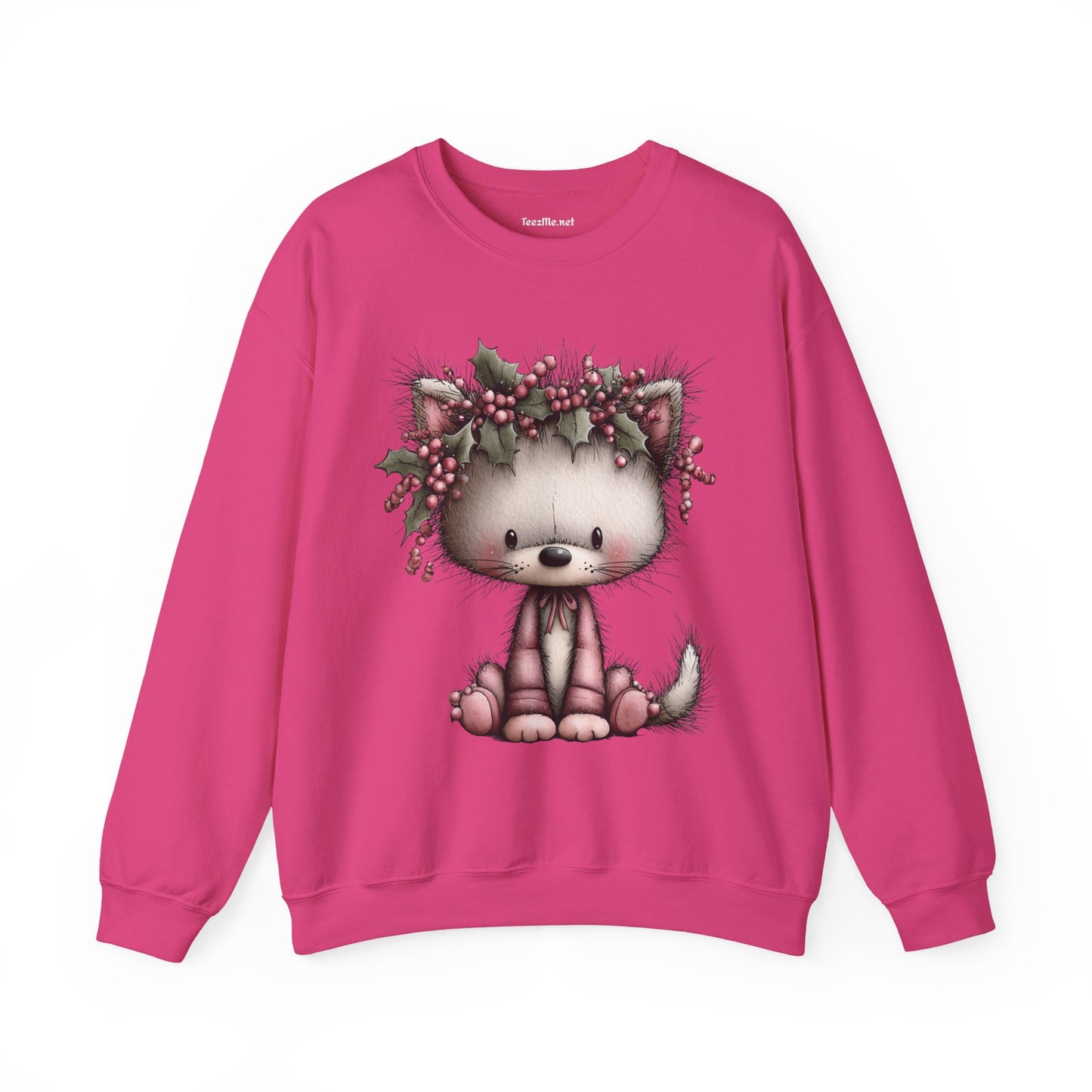 Whimsical Holiday Cat 01 Unisex Heavy Blend™ Crewneck Sweatshirt