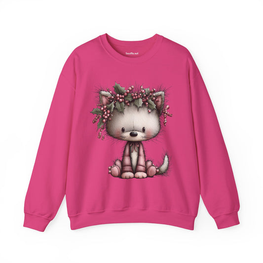 Whimsical Holiday Cat 01 Unisex Heavy Blend™ Crewneck Sweatshirt