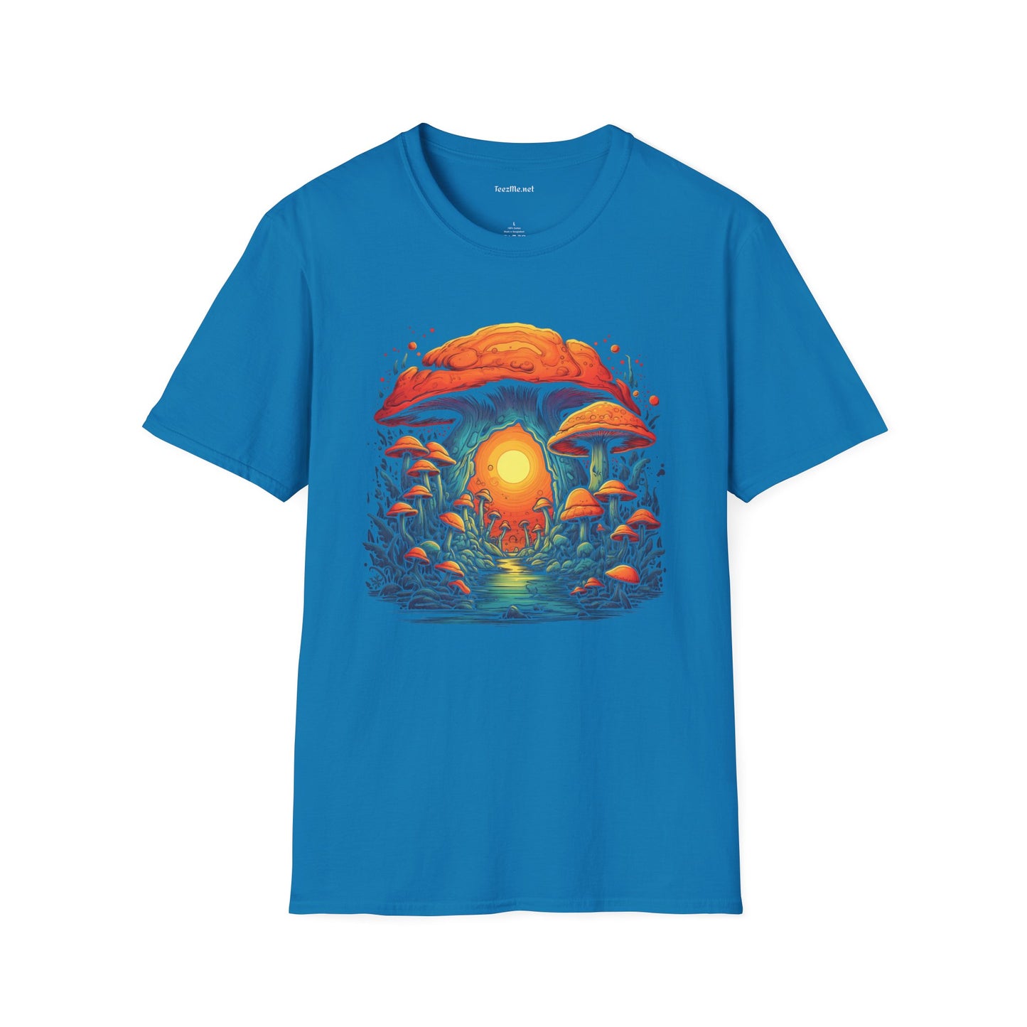 BOHO Psych Mushroom Unisex Softstyle T-Shirt 100% Cotton Graphic