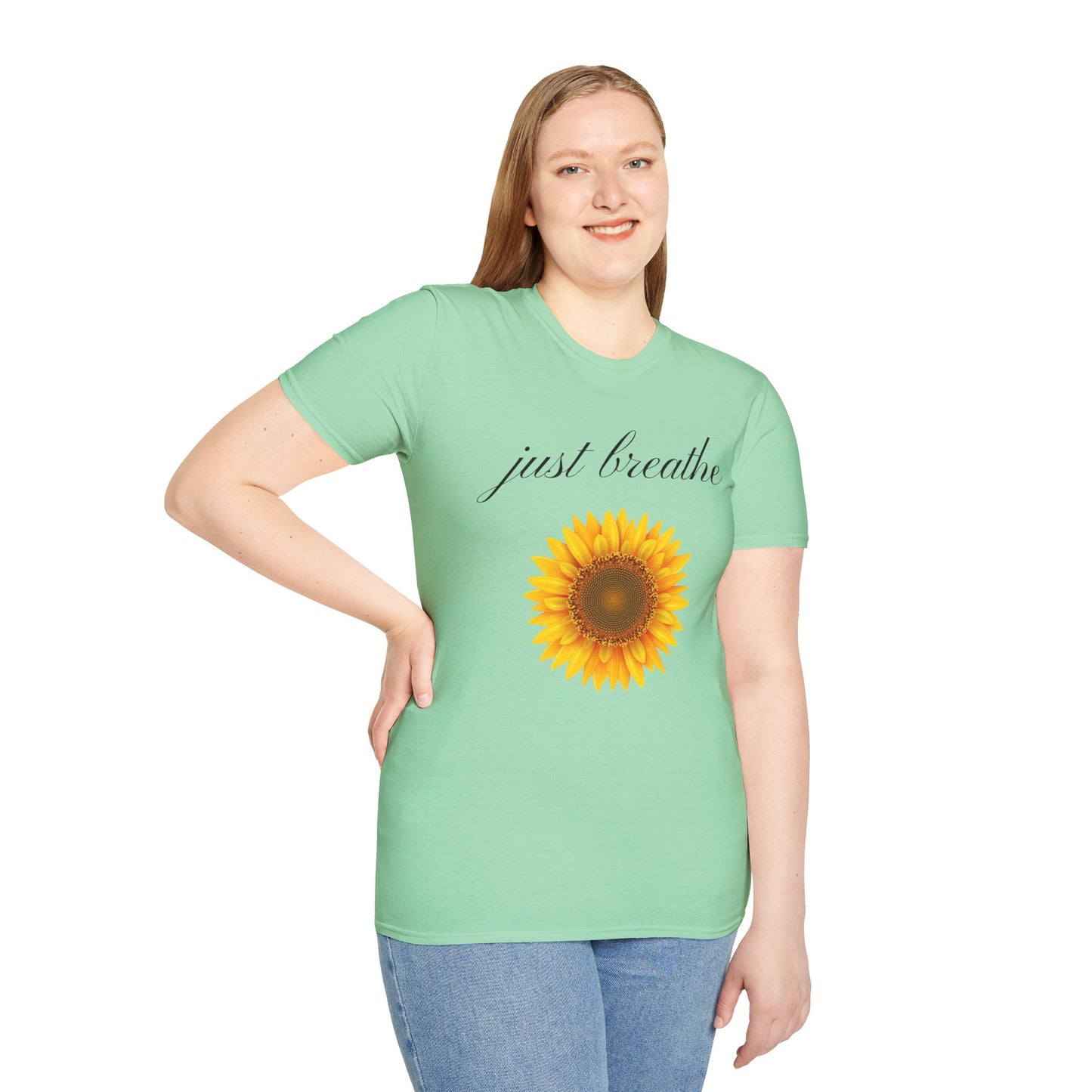 Just breathe - Unisex Softstyle T-Shirt 100% Cotton Graphic
