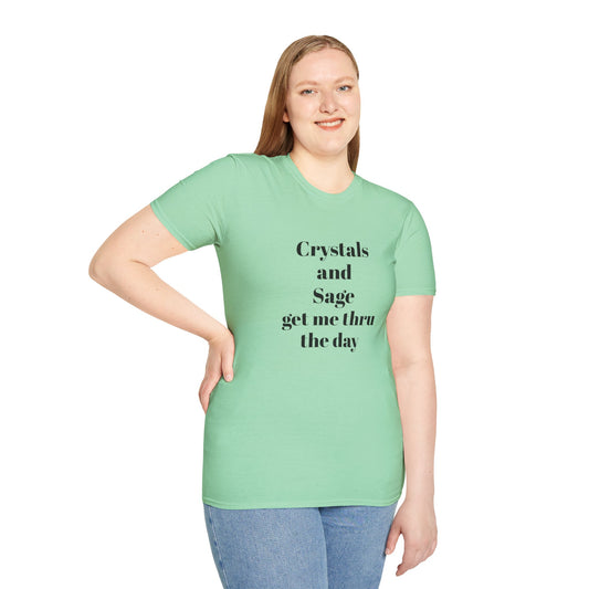 Crystals and Sage - Unisex Softstyle T-Shirt 100% Cotton Graphic