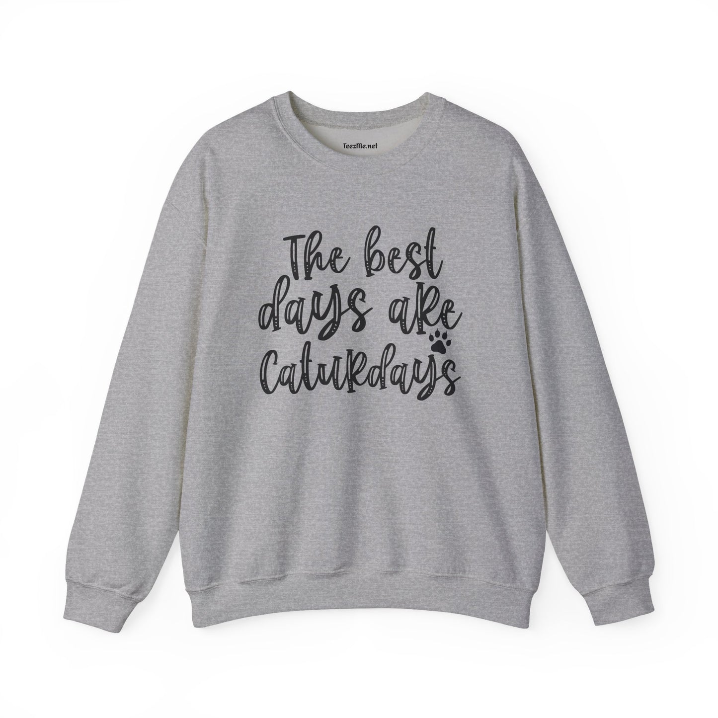 The best days are Caturdays Unisex Heavy Blend™ Crewneck Sweatshirt Graphic
