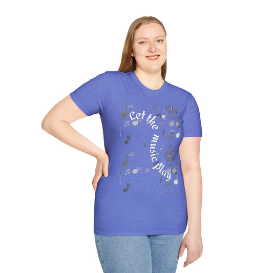 Let the music play - Unisex Sofy-Style Cotton Tee 100% Cotton