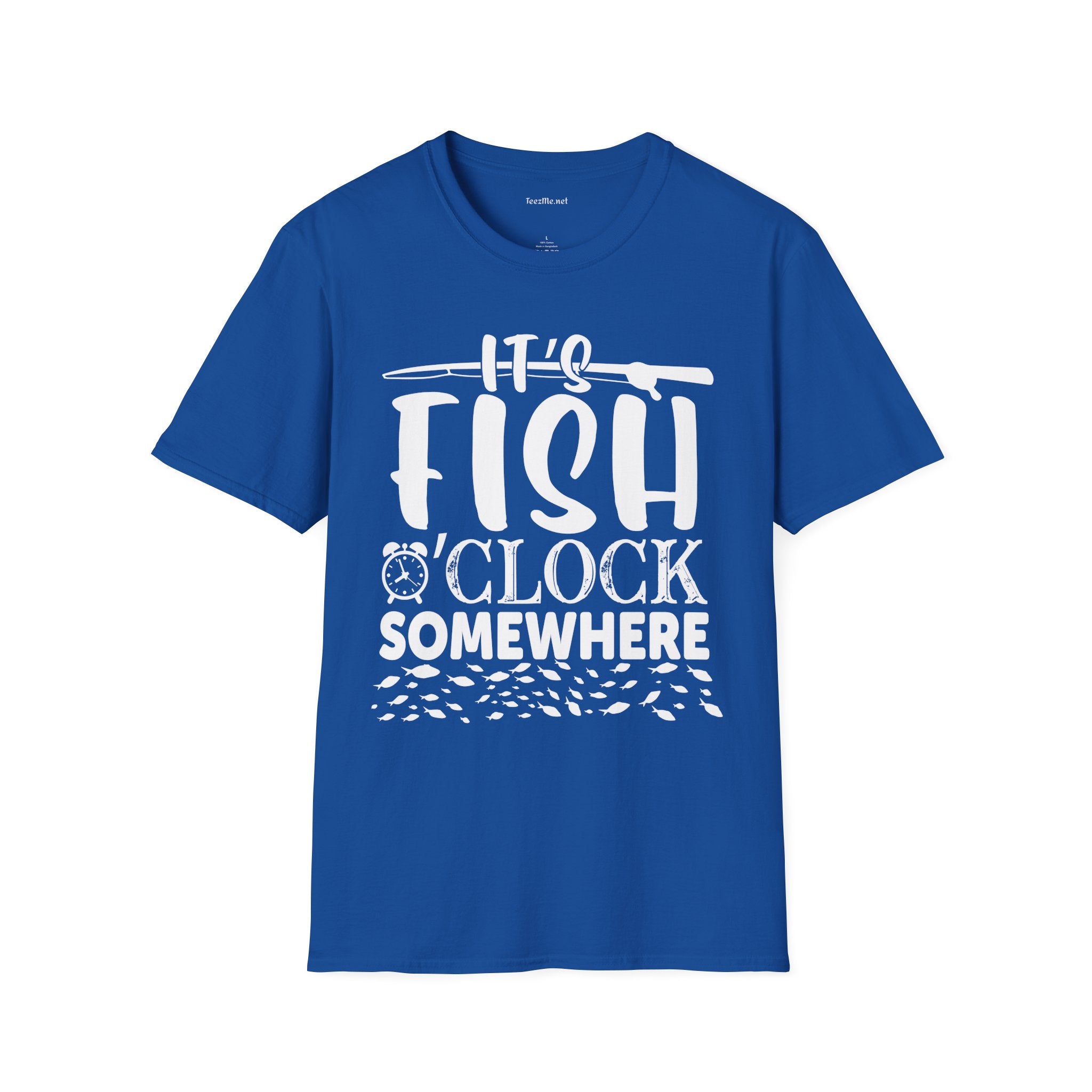 It's Fish O'clock Somewhere Unisex Soft Style T-Shirt 100% Cotton Graphic