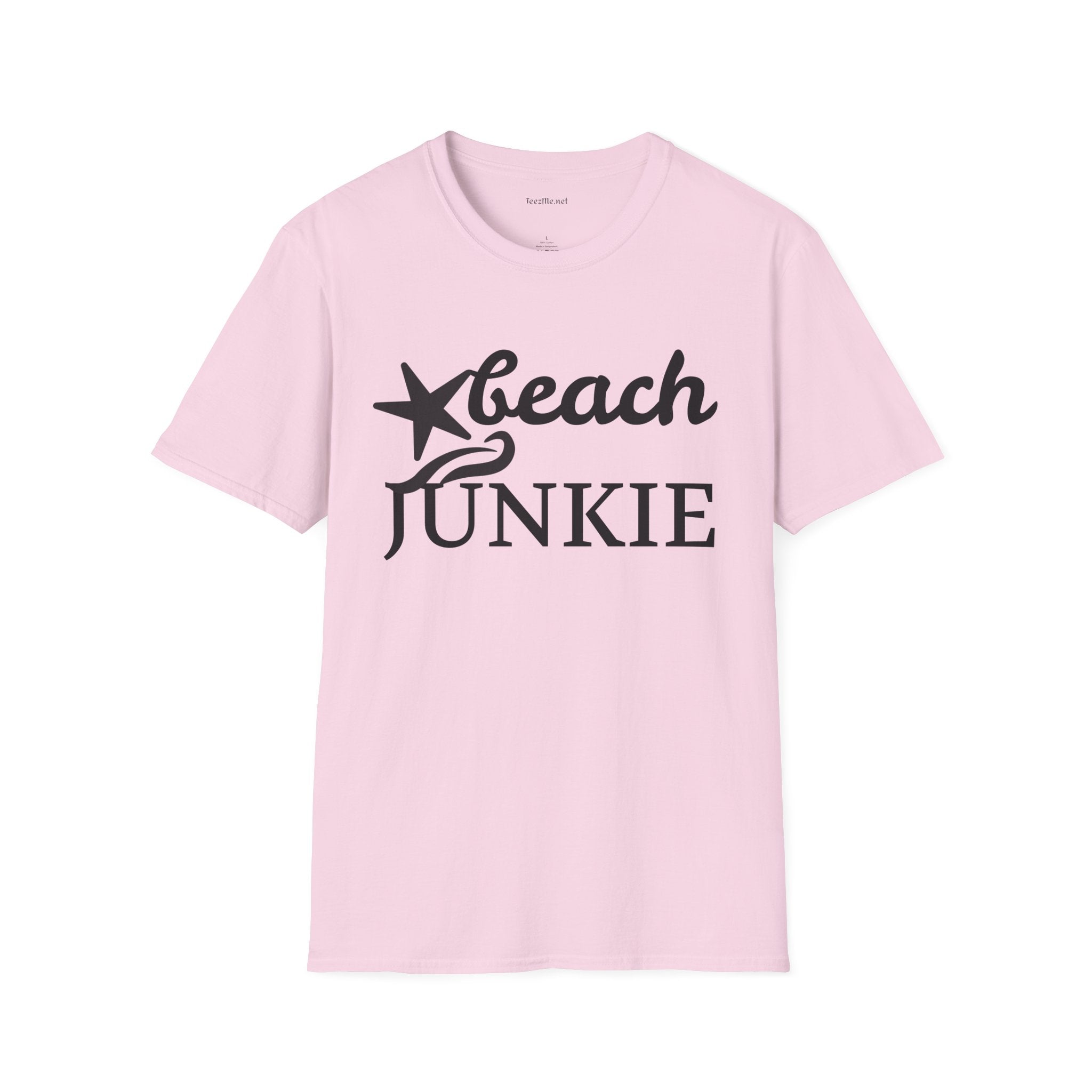 Beach Junkie with Starfish Unisex Softstyle T-Shirt 100% Cotton Graphic