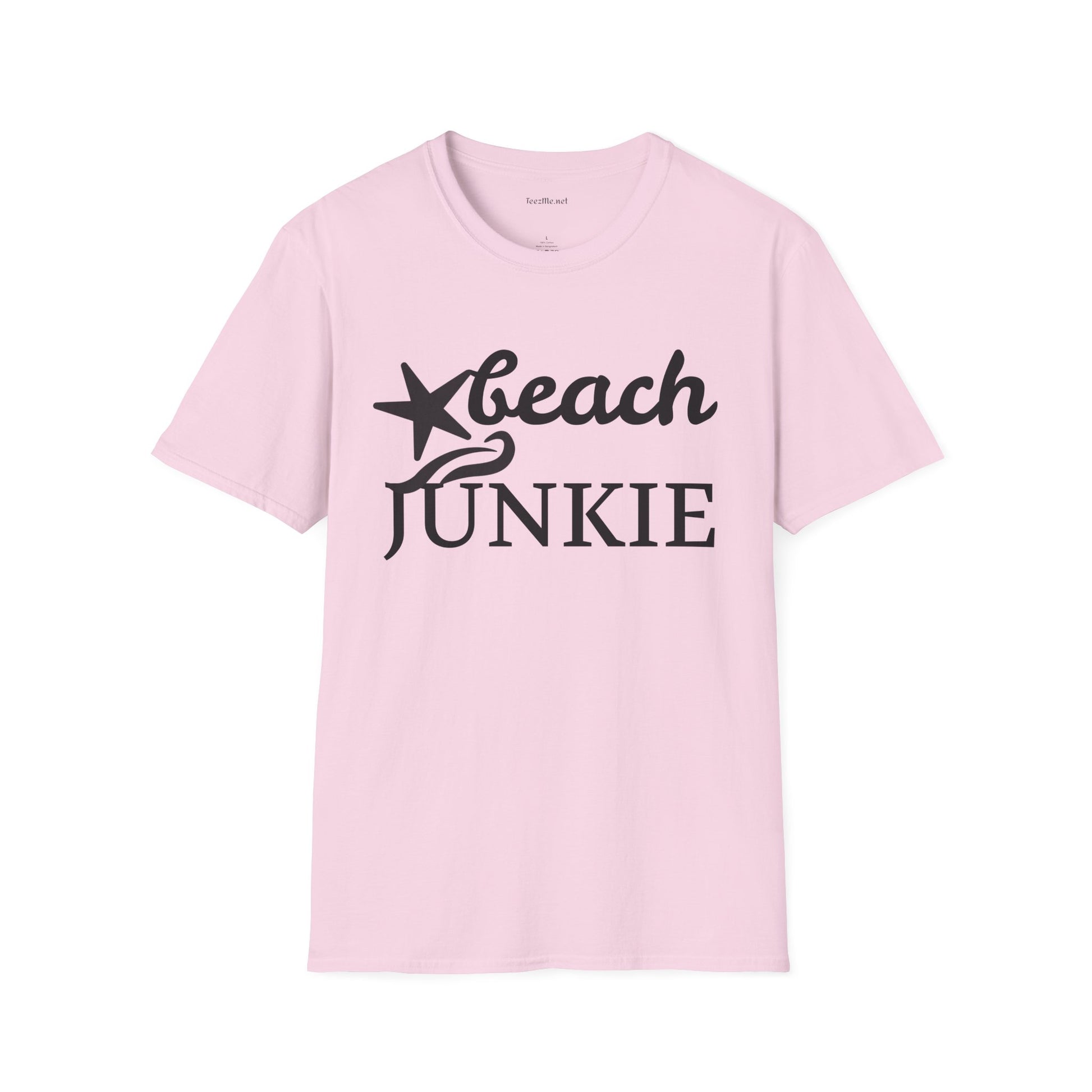 Beach Junkie with Starfish Unisex Softstyle T-Shirt 100% Cotton Graphic