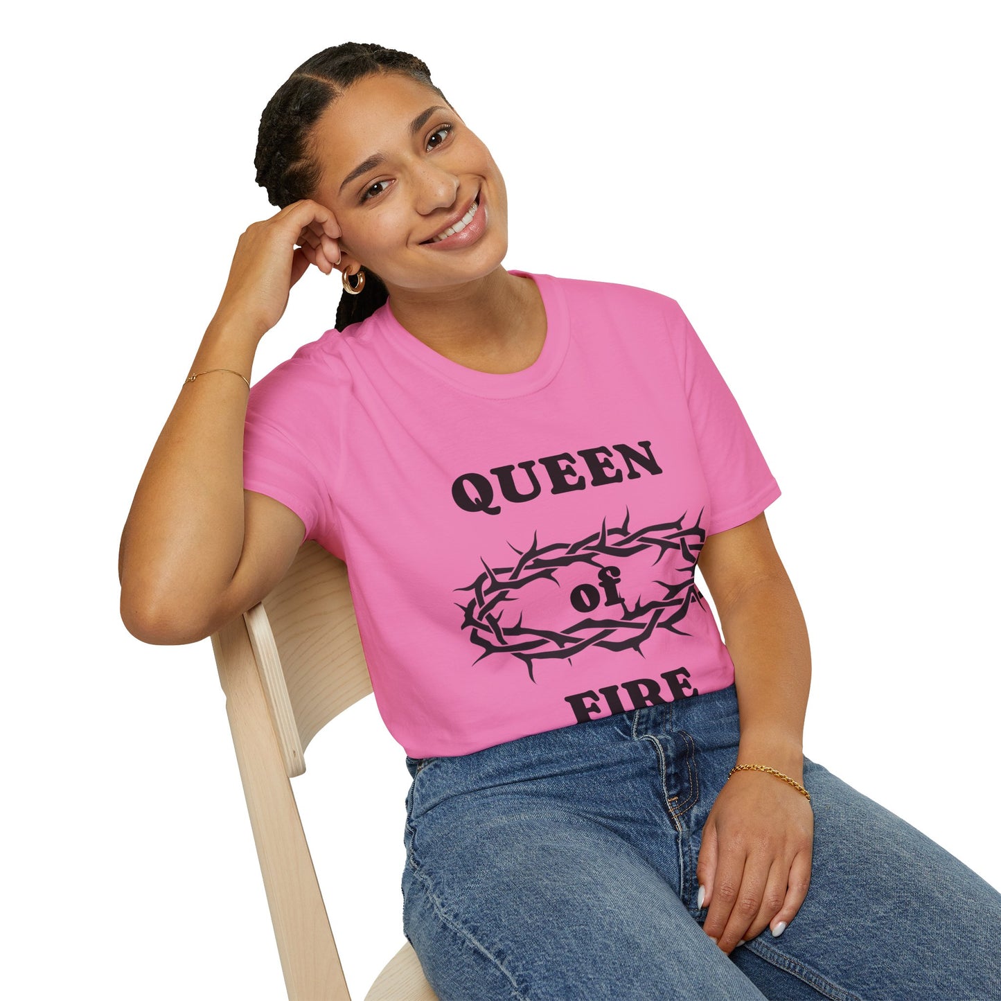 Queen of Fire - Unisex Softstyle T-Shirt 100% Cotton Graphic