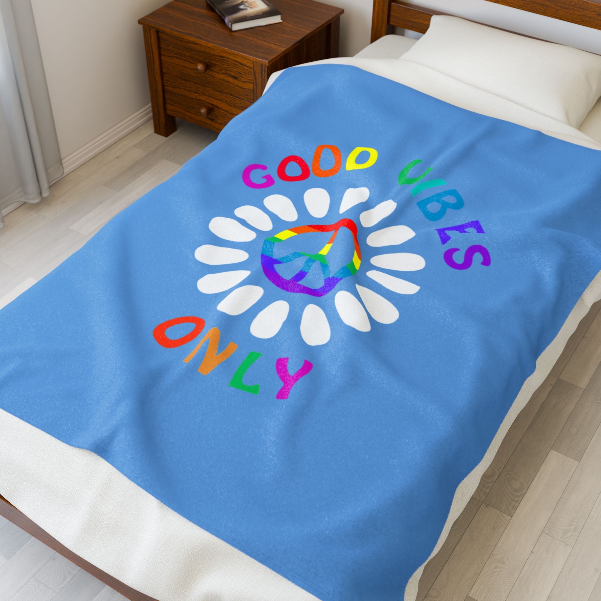 Good Vibes Velveteen Plush Blanket