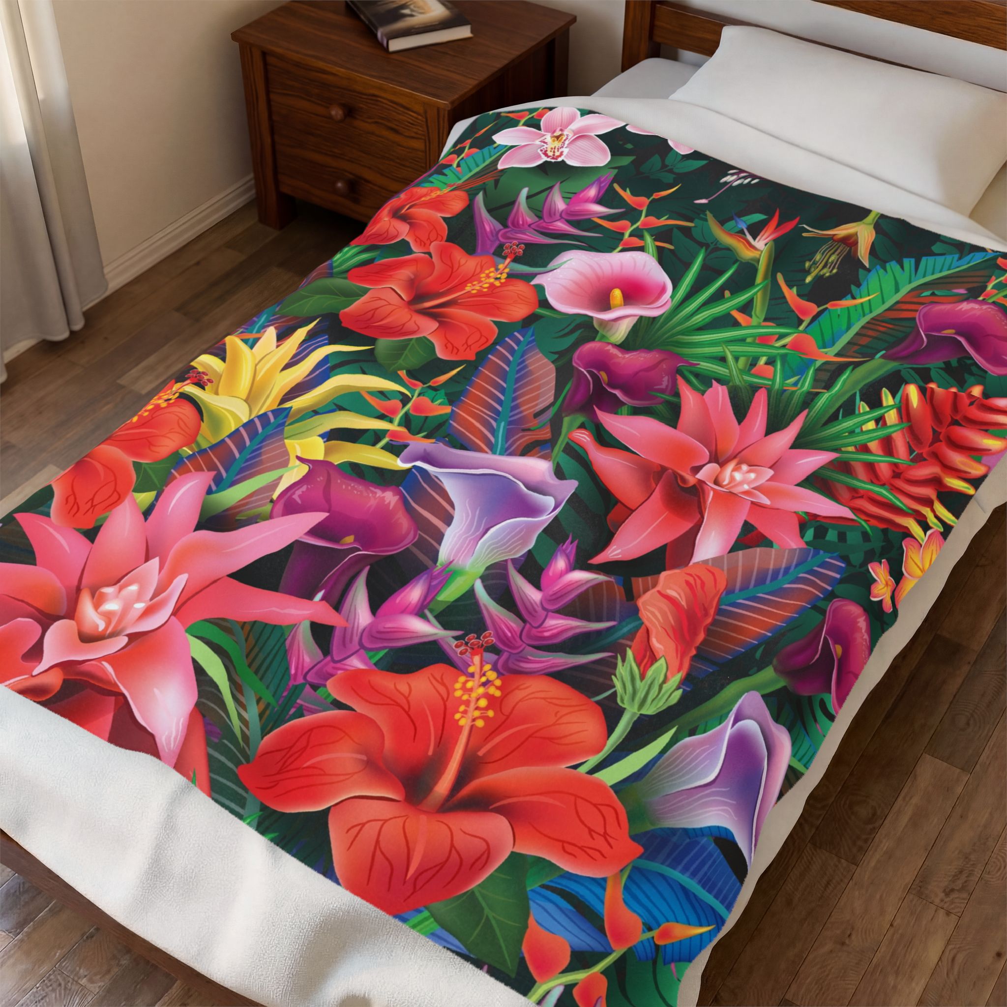 Tropical Dreams Velveteen Plush Blanket