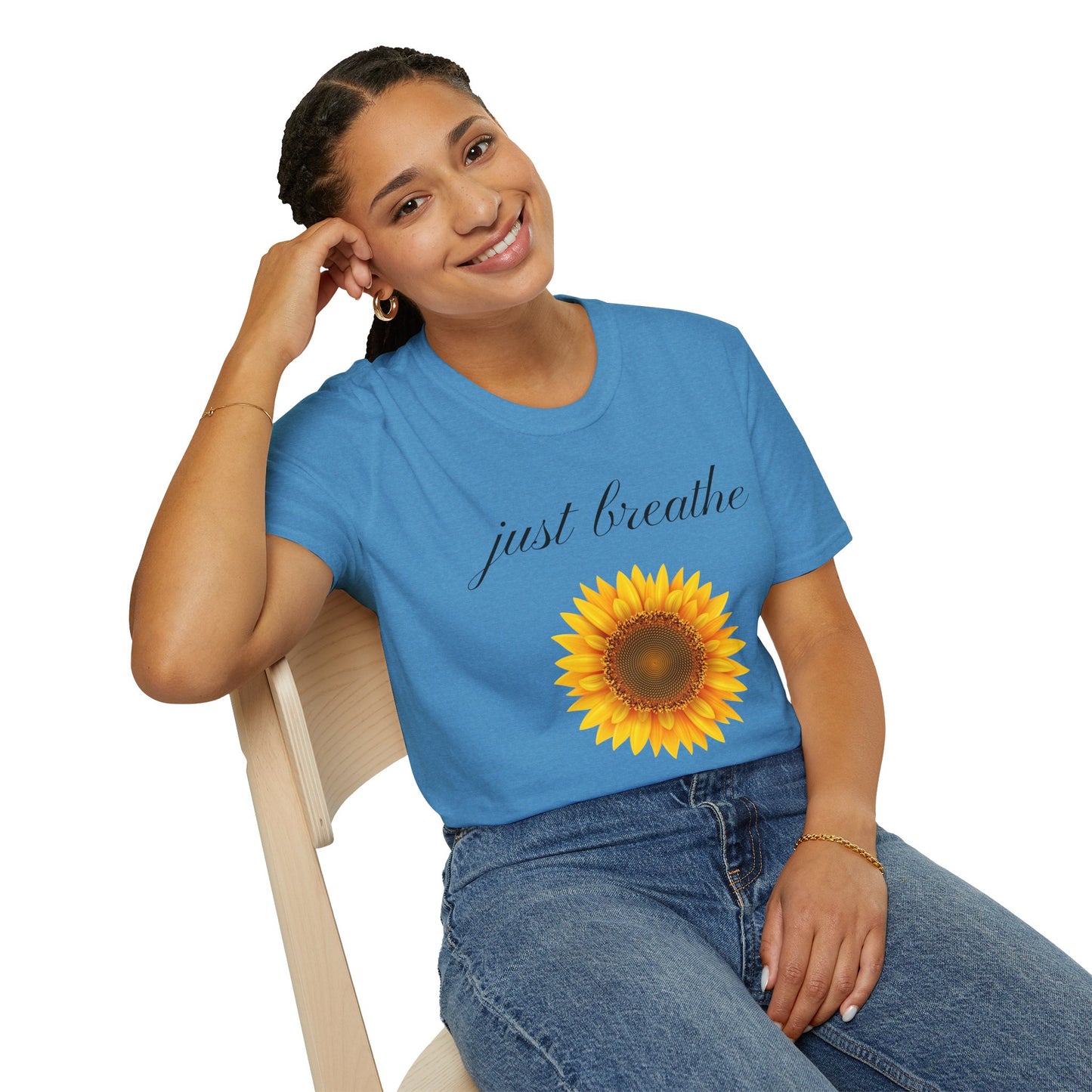 Just breathe - Unisex Softstyle T-Shirt 100% Cotton Graphic