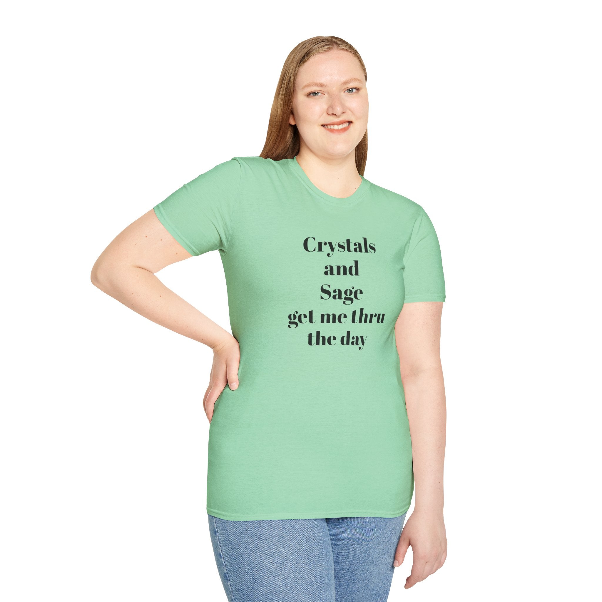Crystals and Sage - Unisex Softstyle T-Shirt 100% Cotton Graphic