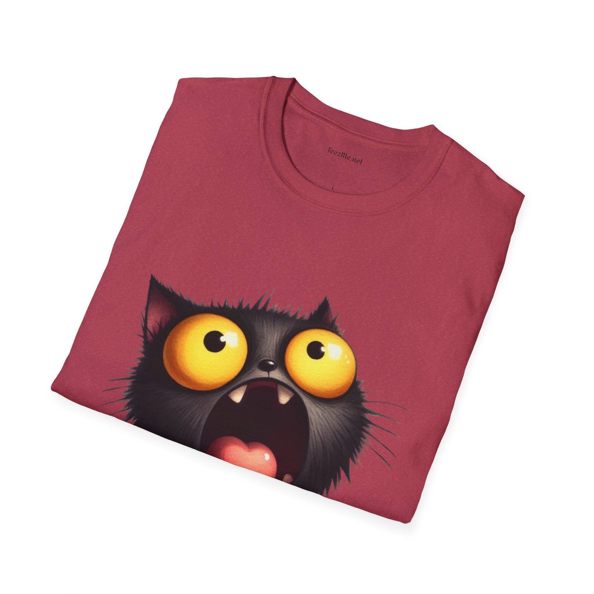 Crazy Cat 3 Unisex SoftStyle T-Shirt 100% Cotton Graphic