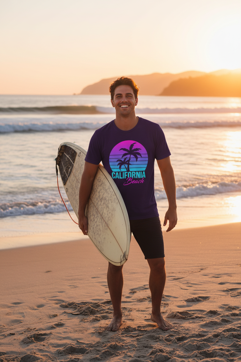 California Beach Unisex Softstyle T-Shirt 100% Cotton