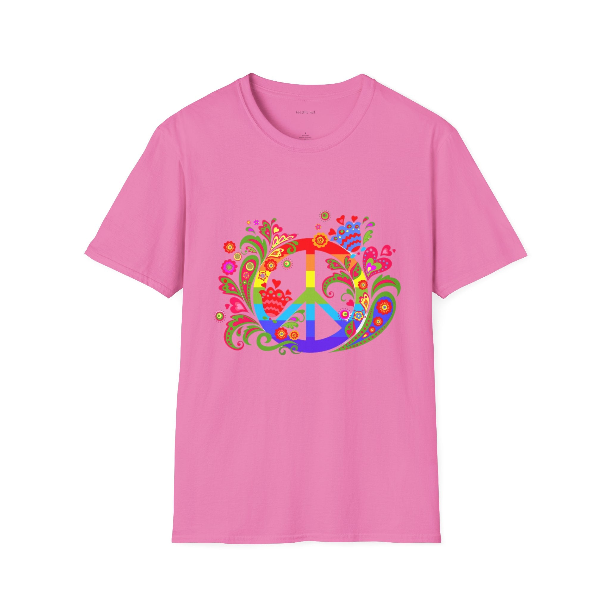 Peace sign illustration - Unisex Softstyle T-Shirt 100% Cotton Graphic