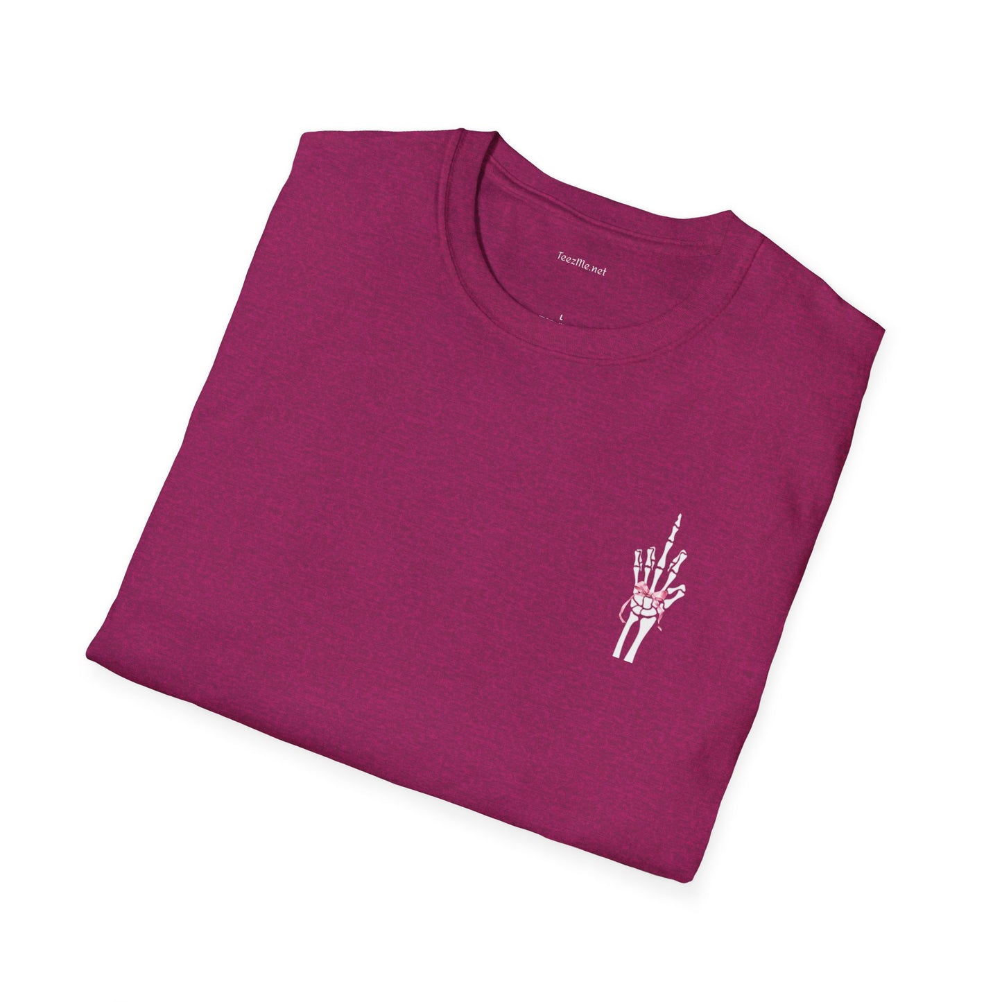Finger with Pink Ribbon - Unisex Softstyle T-Shirt 100% Cotton Graphic