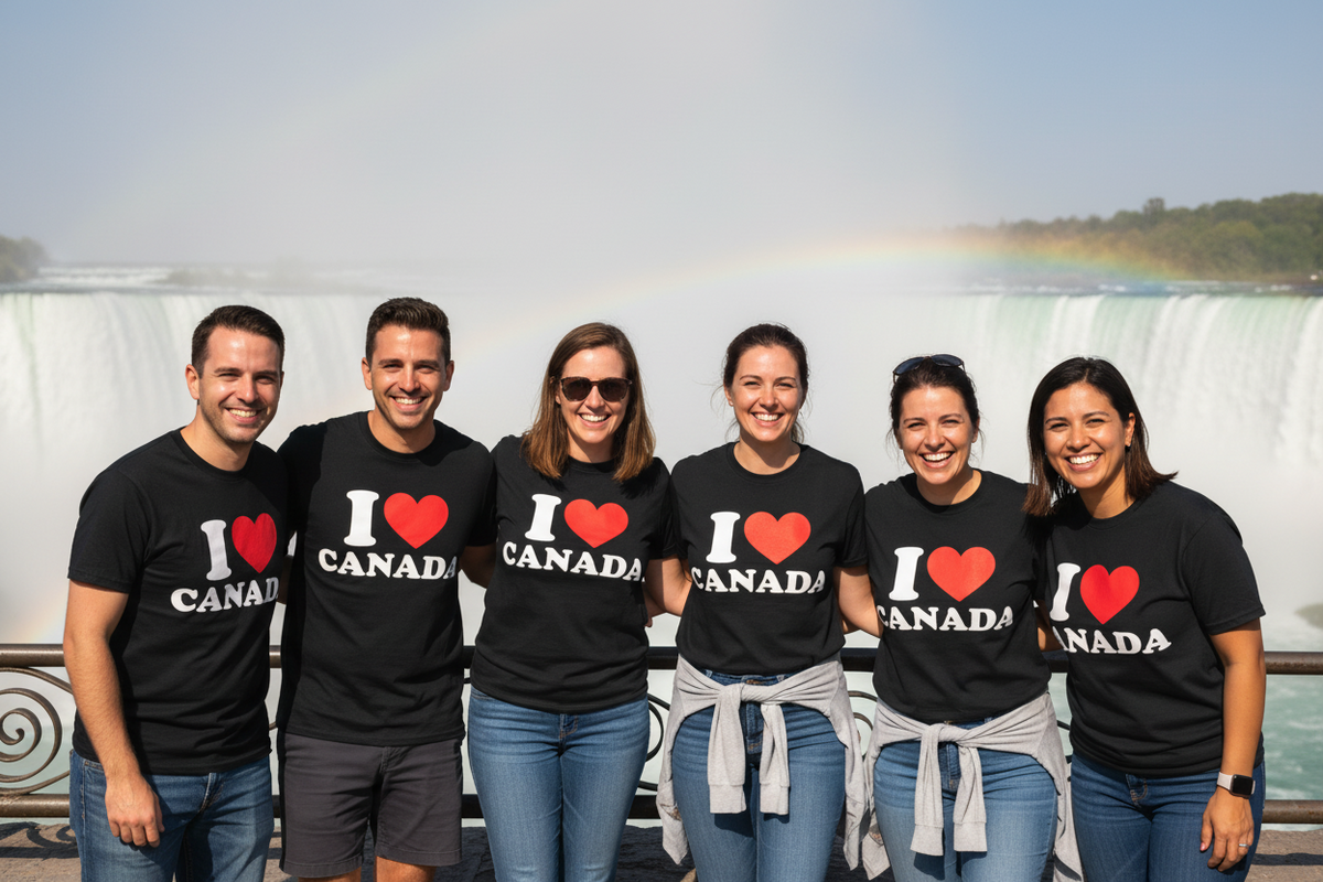 I Love Canada Unisex Softstyle T-Shirt 100% Cotton Graphic