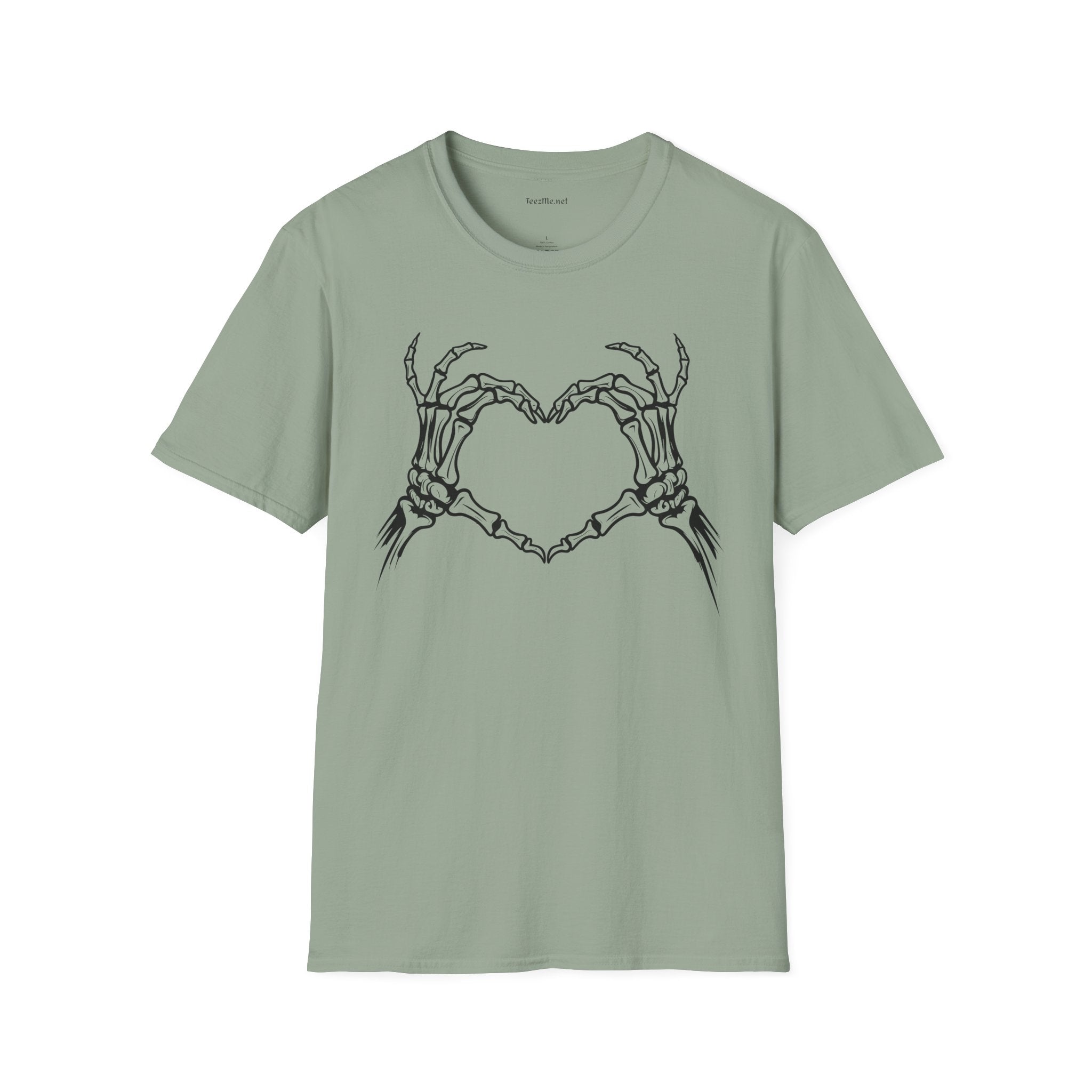 Skeleton Heart Hands Unisex Softstyle T-Shirt 100% Cotton