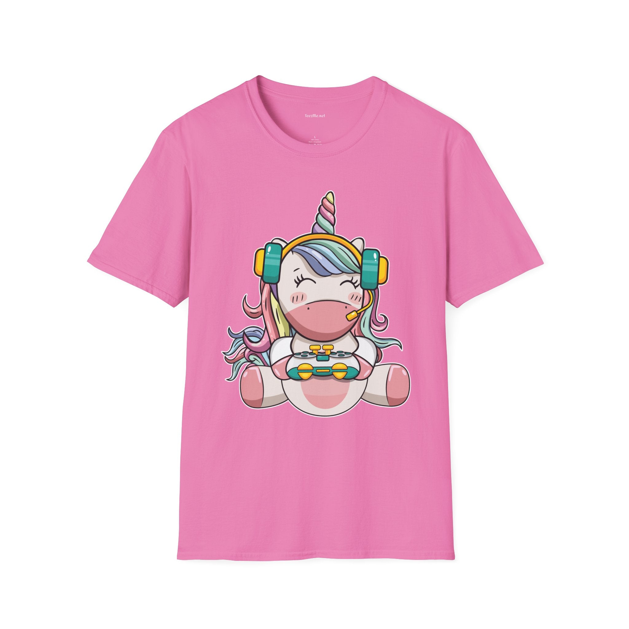 Unicorn Gamer Unisex Softstyle T-Shirt 100% Cotton Graphic