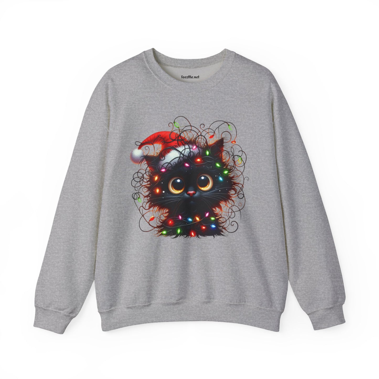 Funny Christmas Black Cat 01 Unisex Heavy Blend™ Crewneck Sweatshirt