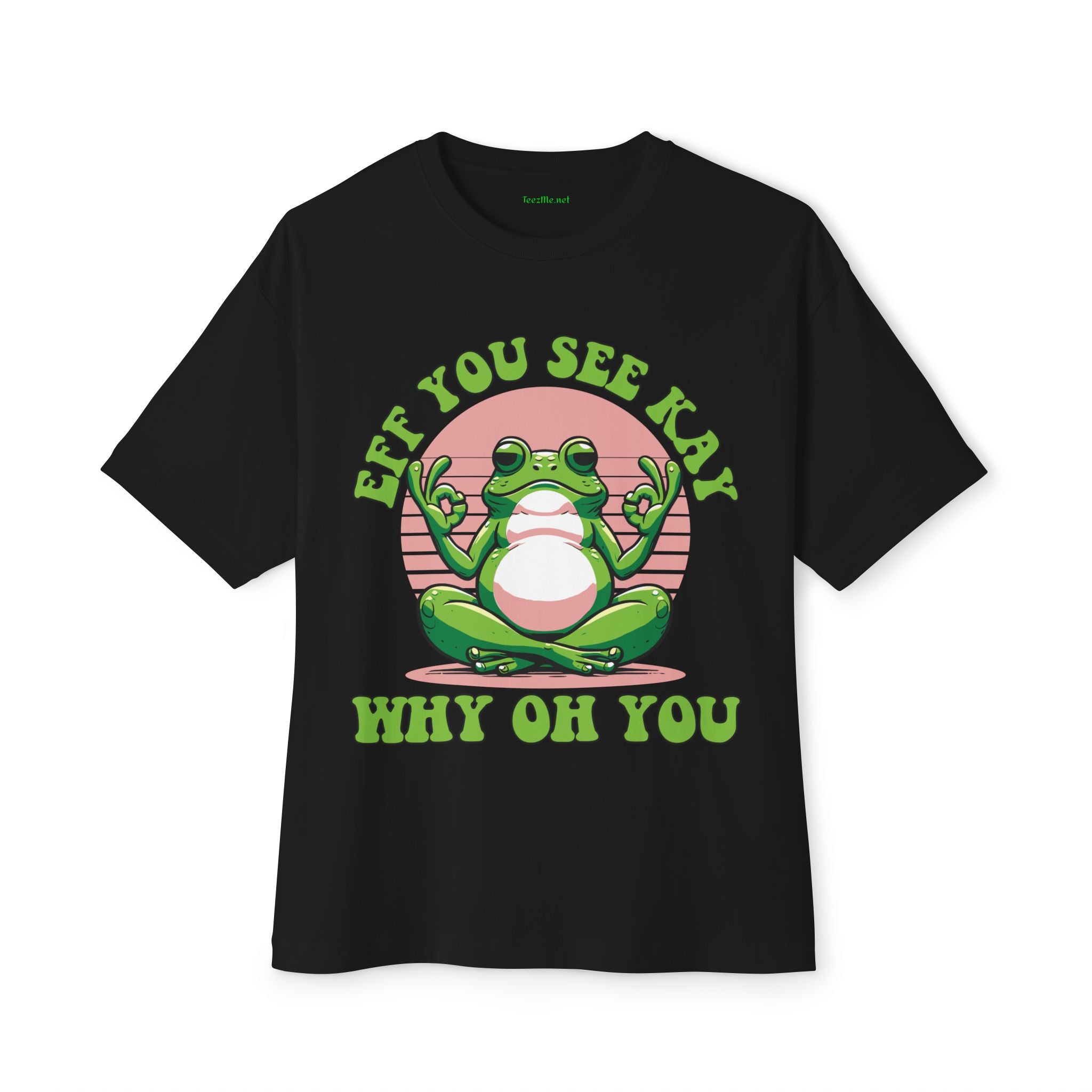 Meditating Yoga Frog Tee - "Eff You See Kay Why Oh You" Graphic Shirt