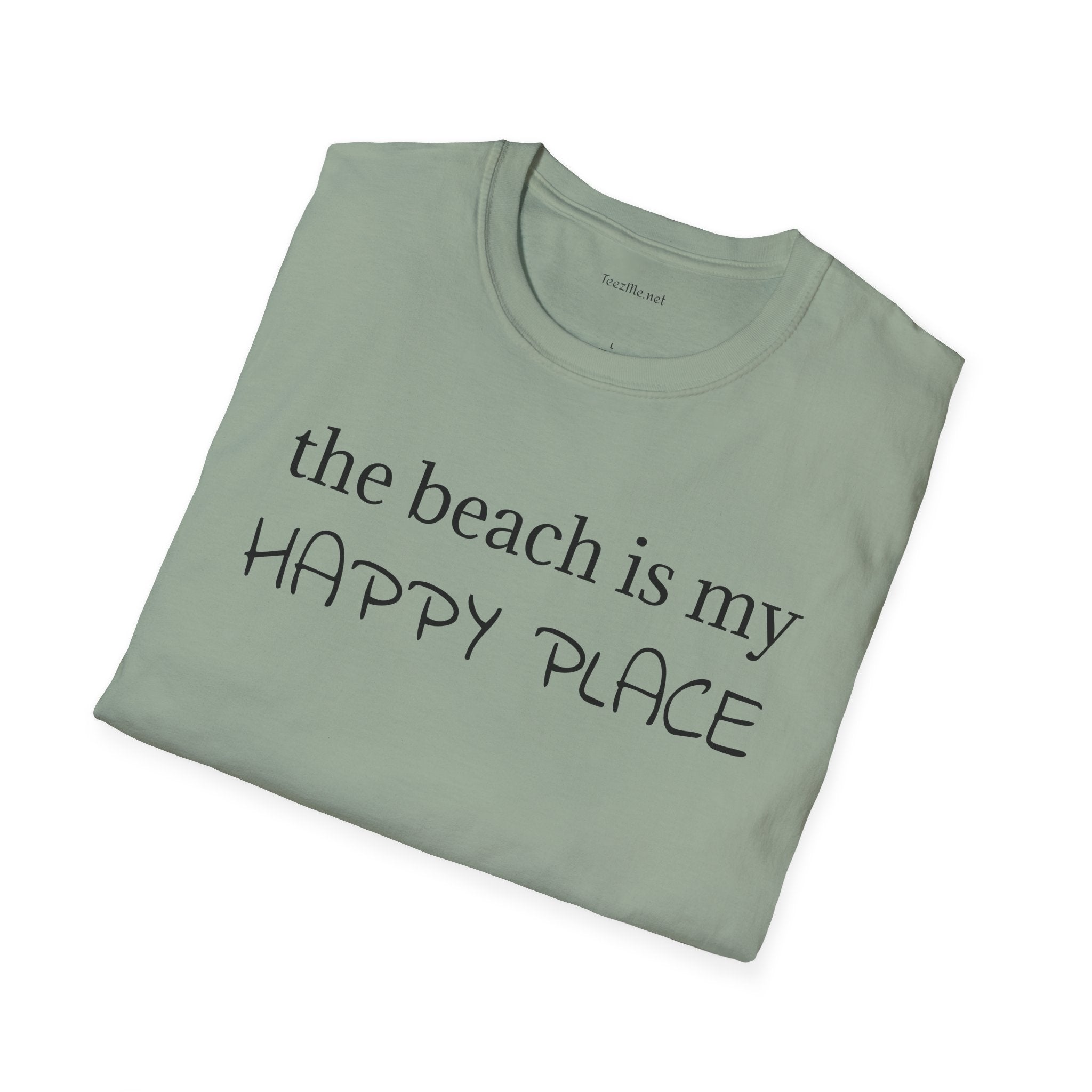 The beach is my happy place - Unisex Softstyle T-Shirt 100% Cotton Graphic