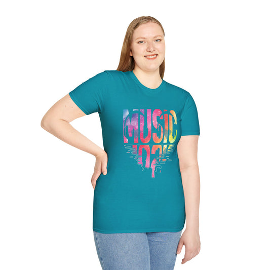 Music with Pinktones Unisex Softstyle T-Shirt 100% Cotton Graphic