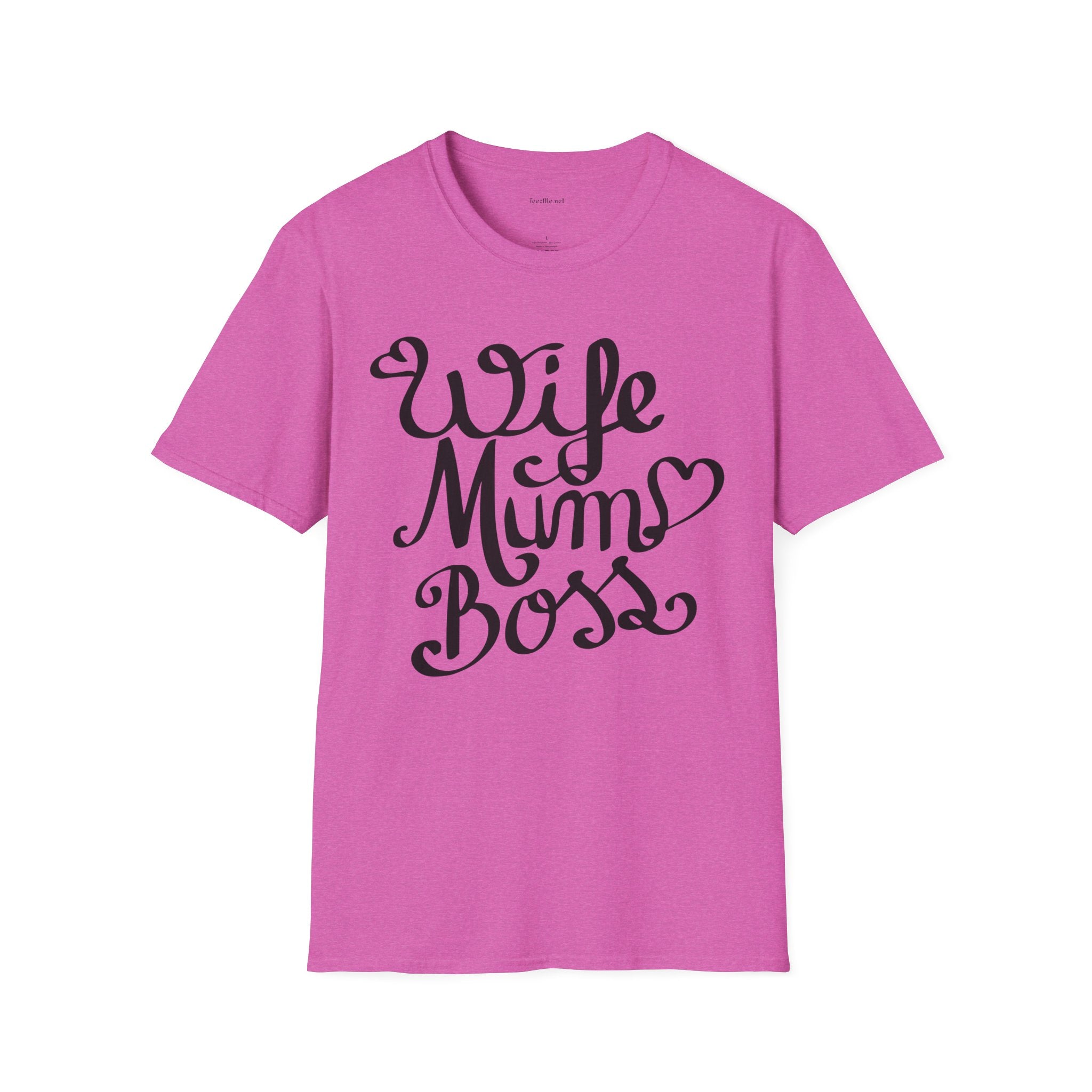 Wife Mum Boss - Unisex Softstyle T-Shirt 100% Cotton Graphic