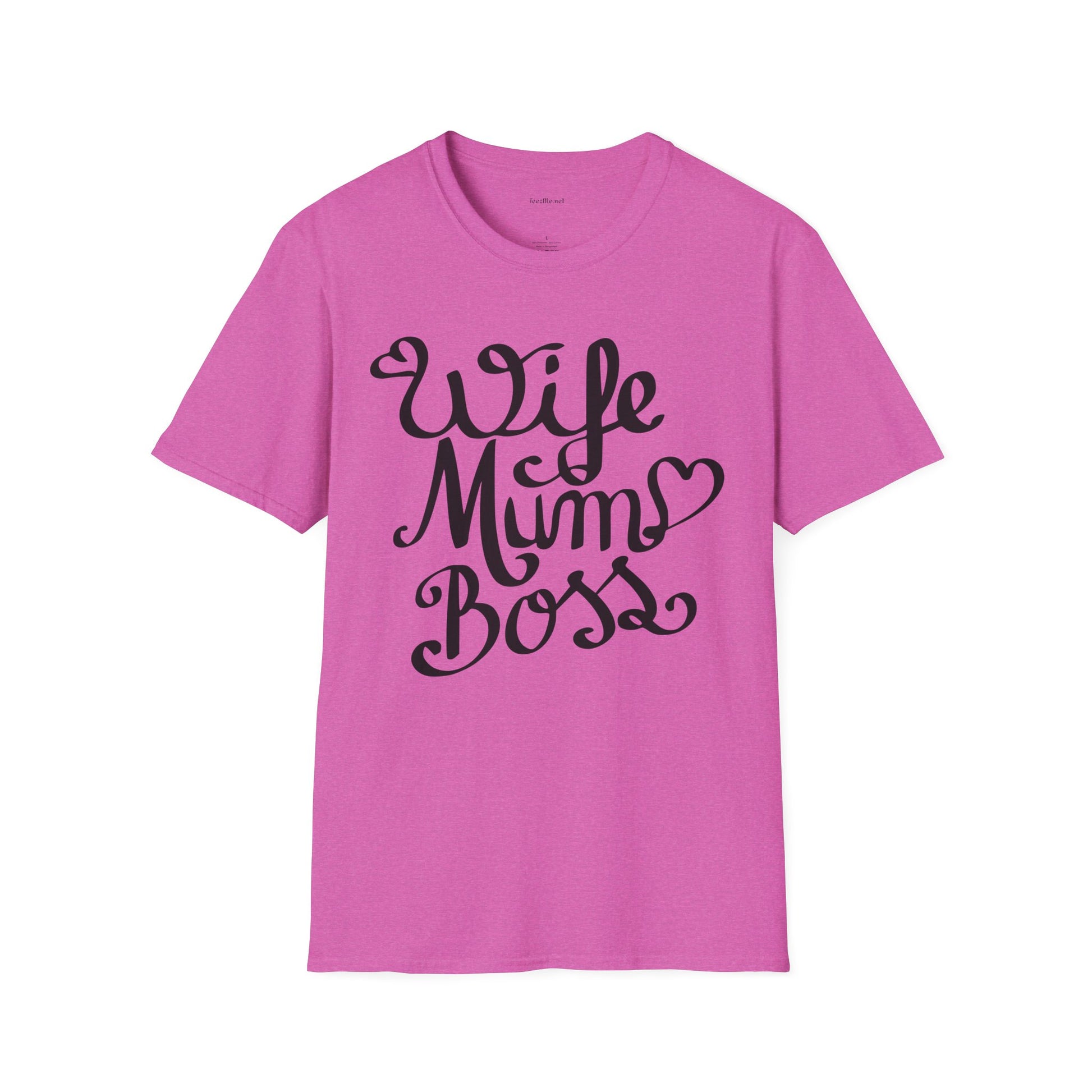Wife Mum Boss - Unisex Softstyle T-Shirt 100% Cotton Graphic