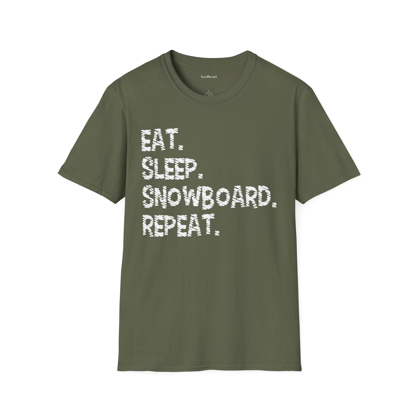 Eat Sleep Snowboard Repeat Unisex Softstyle T-Shirt 100% Cotton