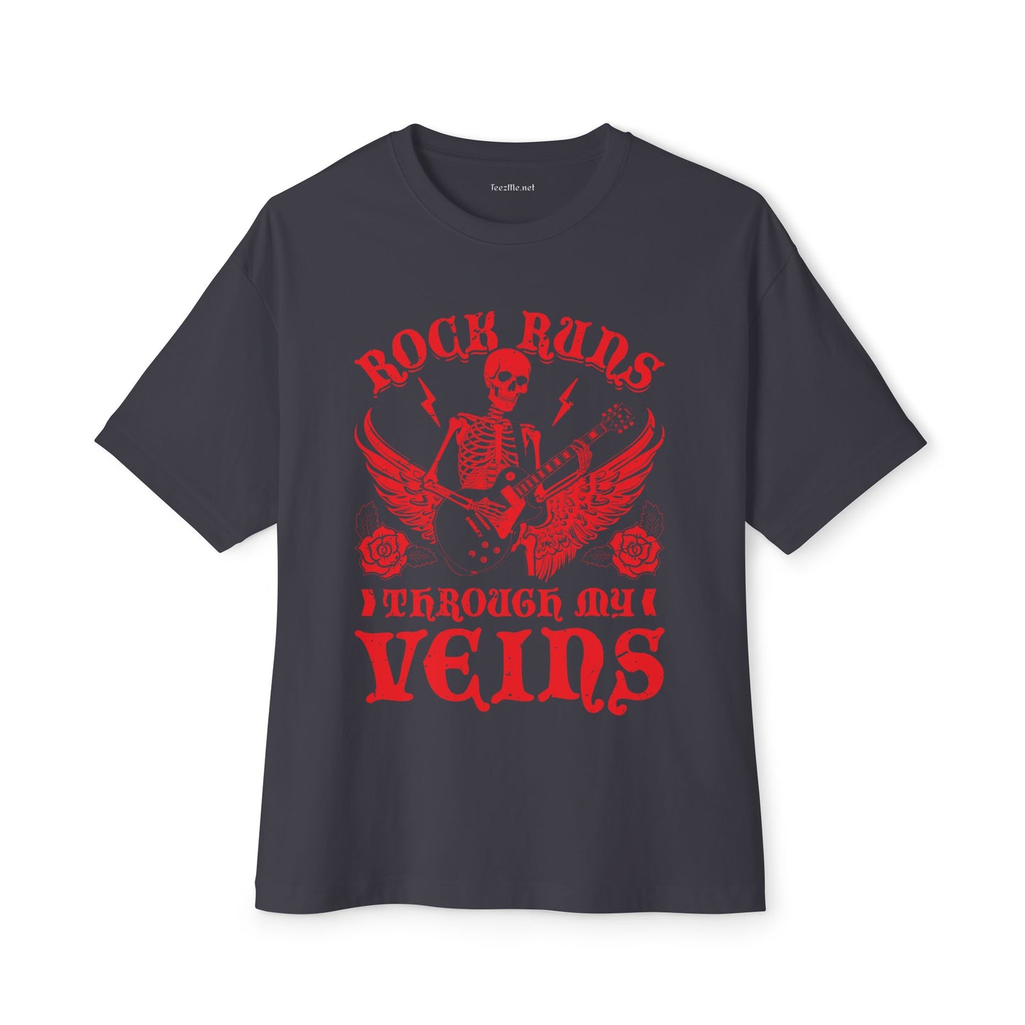 Rock Runs Through My Veins Unisex Oversized Boxy Tee
