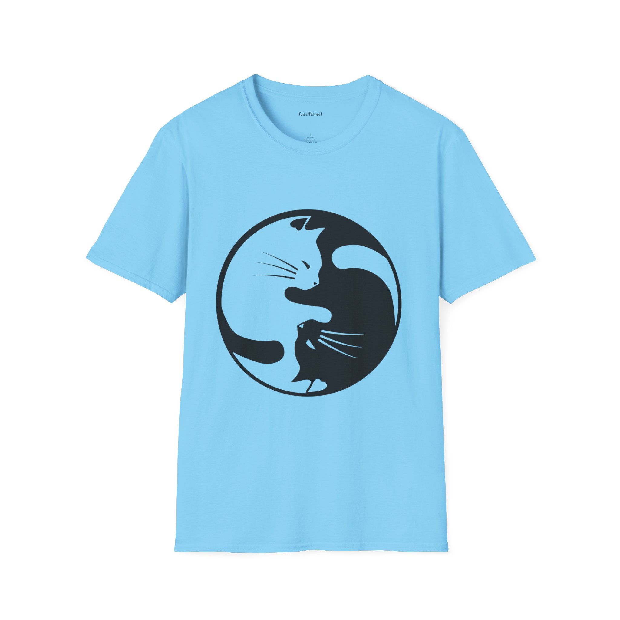 Yin Yang Cat3 Unisex Soft T-Shirt 100% Cotton Graphic