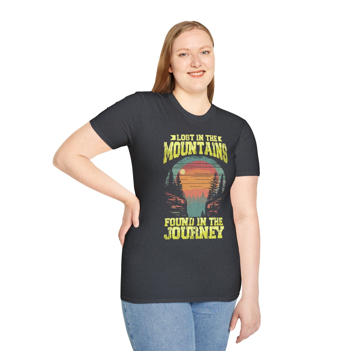 Lost in the Mountain - Unisex Softstyle T-Shirt 100% Cotton Graphic