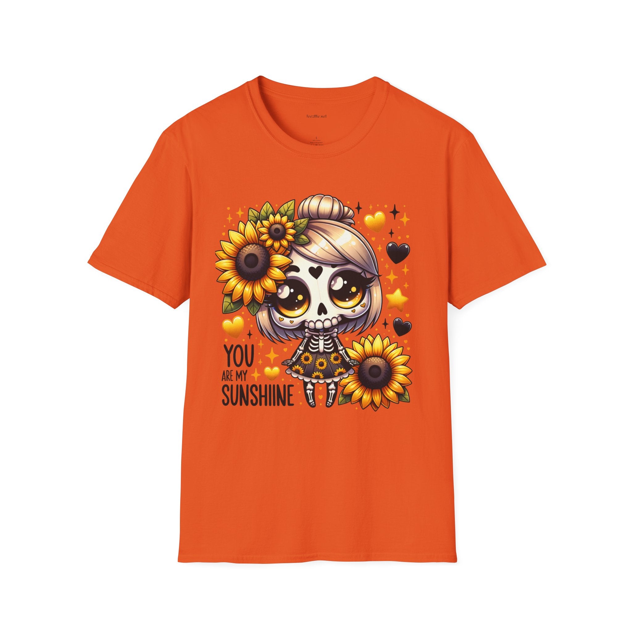 Sunflower Day of the Dead Tee — "You Are My Sunshine" Cute Sugar Skull Shirt