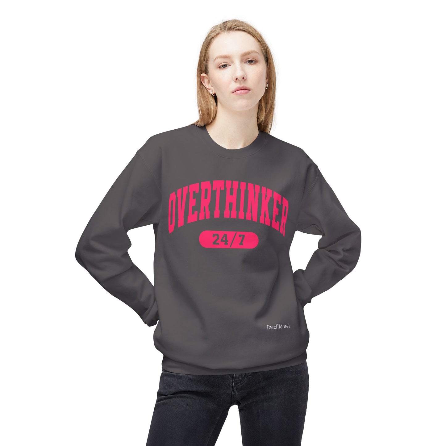 Overthinker 24/7 Unisex Midweight Softstyle Fleece Crewneck Sweatshirt