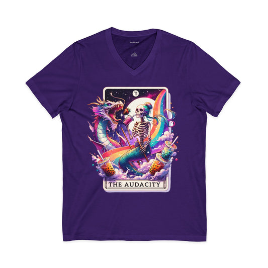 The Audacity Tarot Card Unisex Jersey Short Sleeve V-Neck Tee