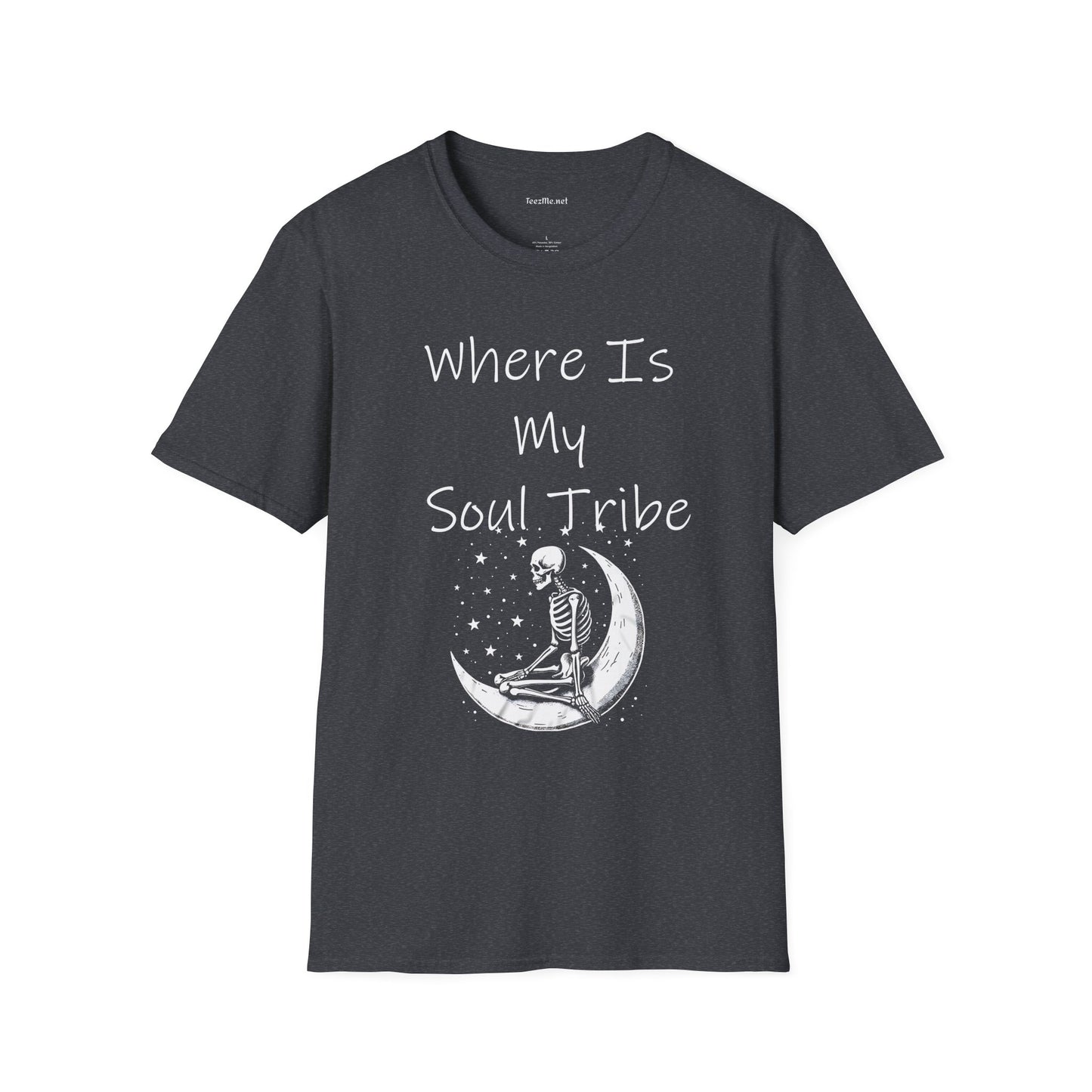 Where Is My Soul Tribe with Skeleton Unisex Soft Style T-Shirt 100% Cotton Graphic
