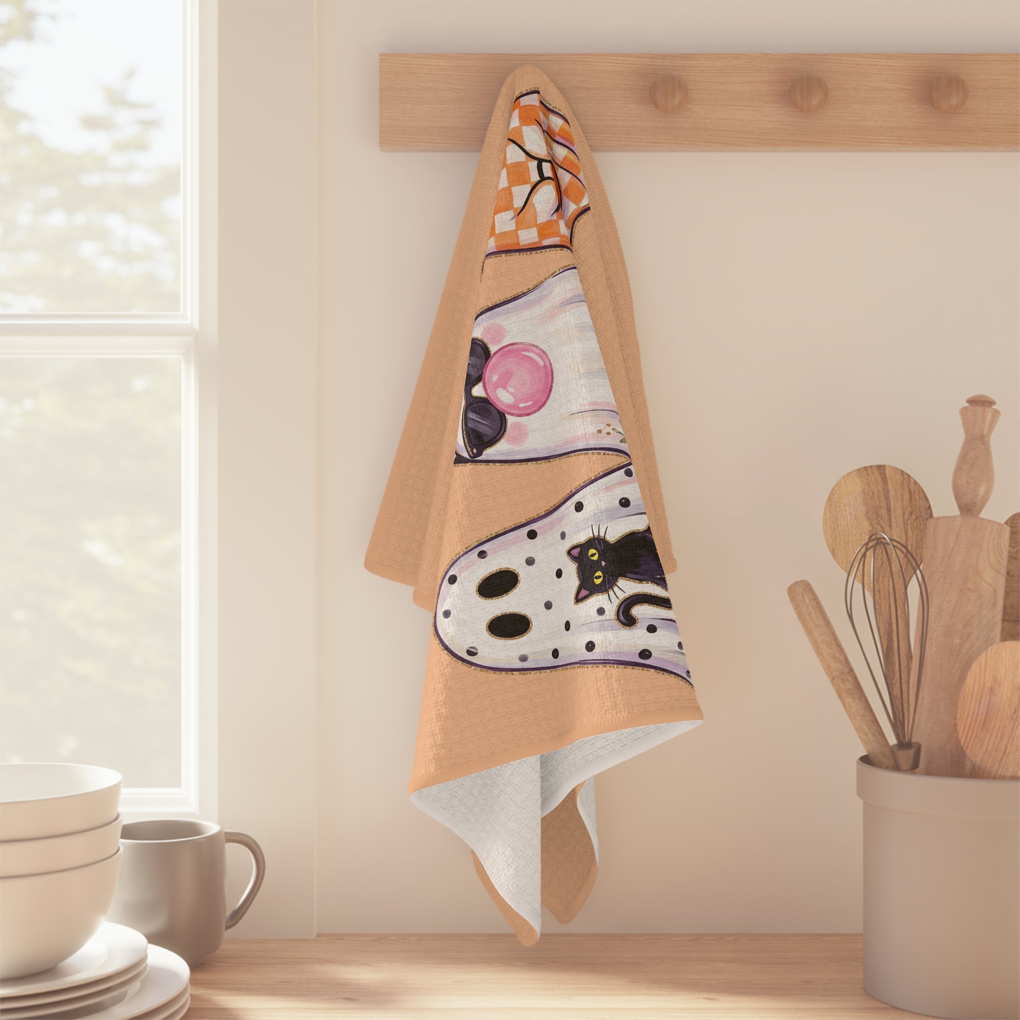Halloween Ghost Trio Microfiber Tea Towel – Cute Spooky Kitchen Decor